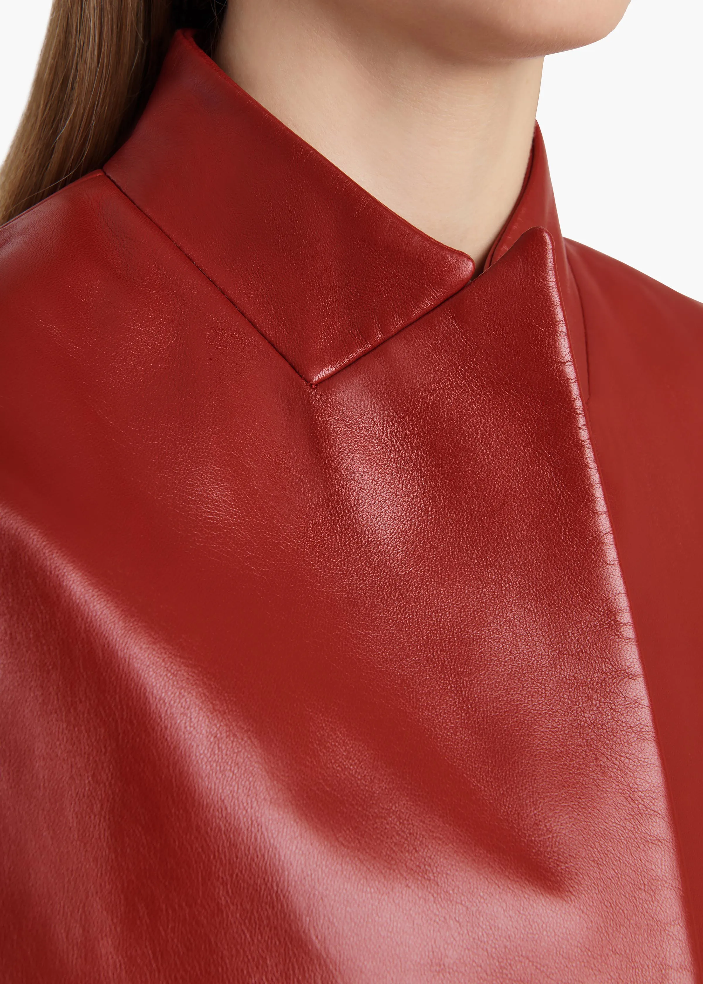 Dolso Jacket in Deep Red Leather sold by KHAITE product image thumbnail 5
