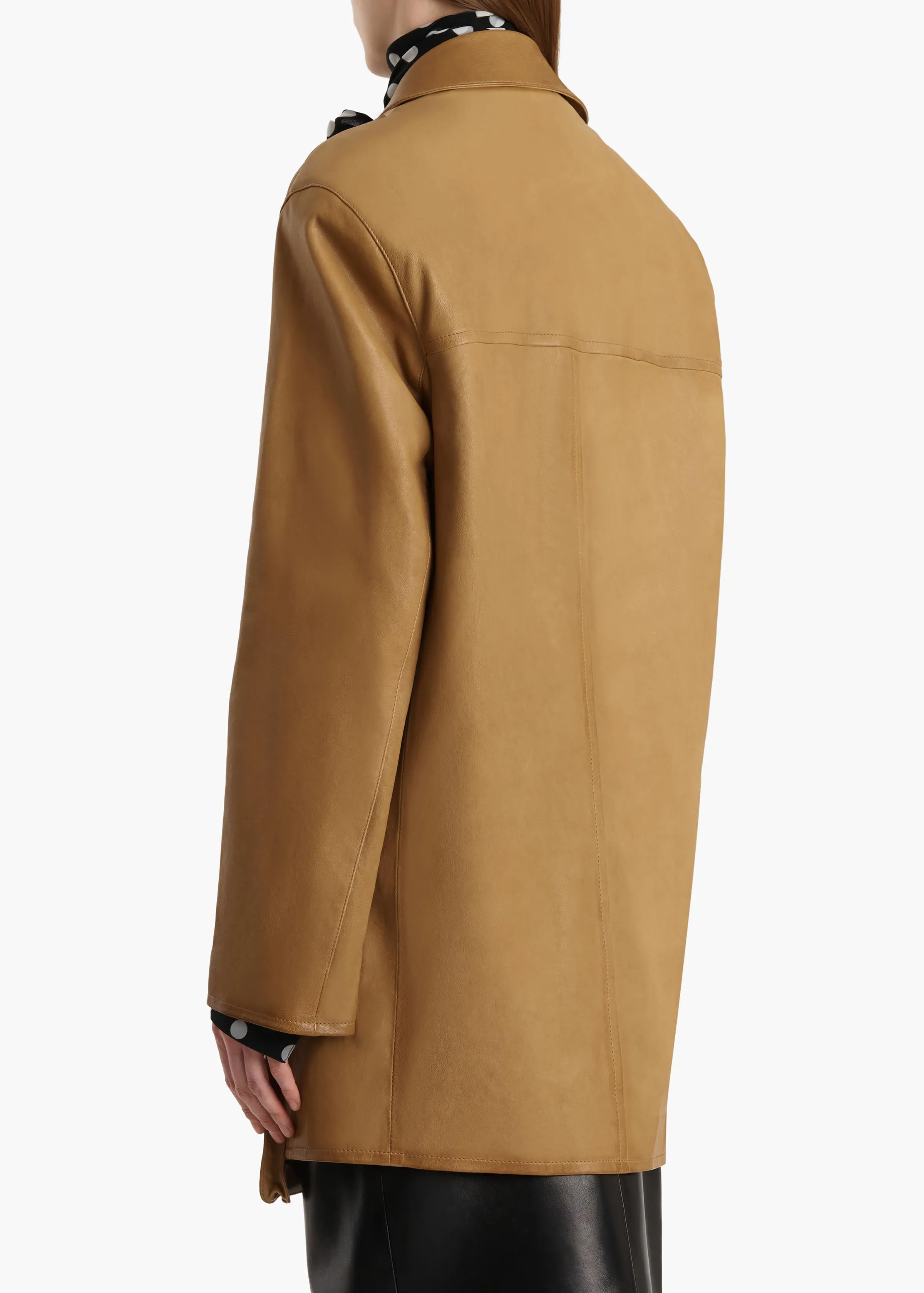 Harmon Coat in Golden Ochre Washed Leather sold by KHAITE product image thumbnail 4