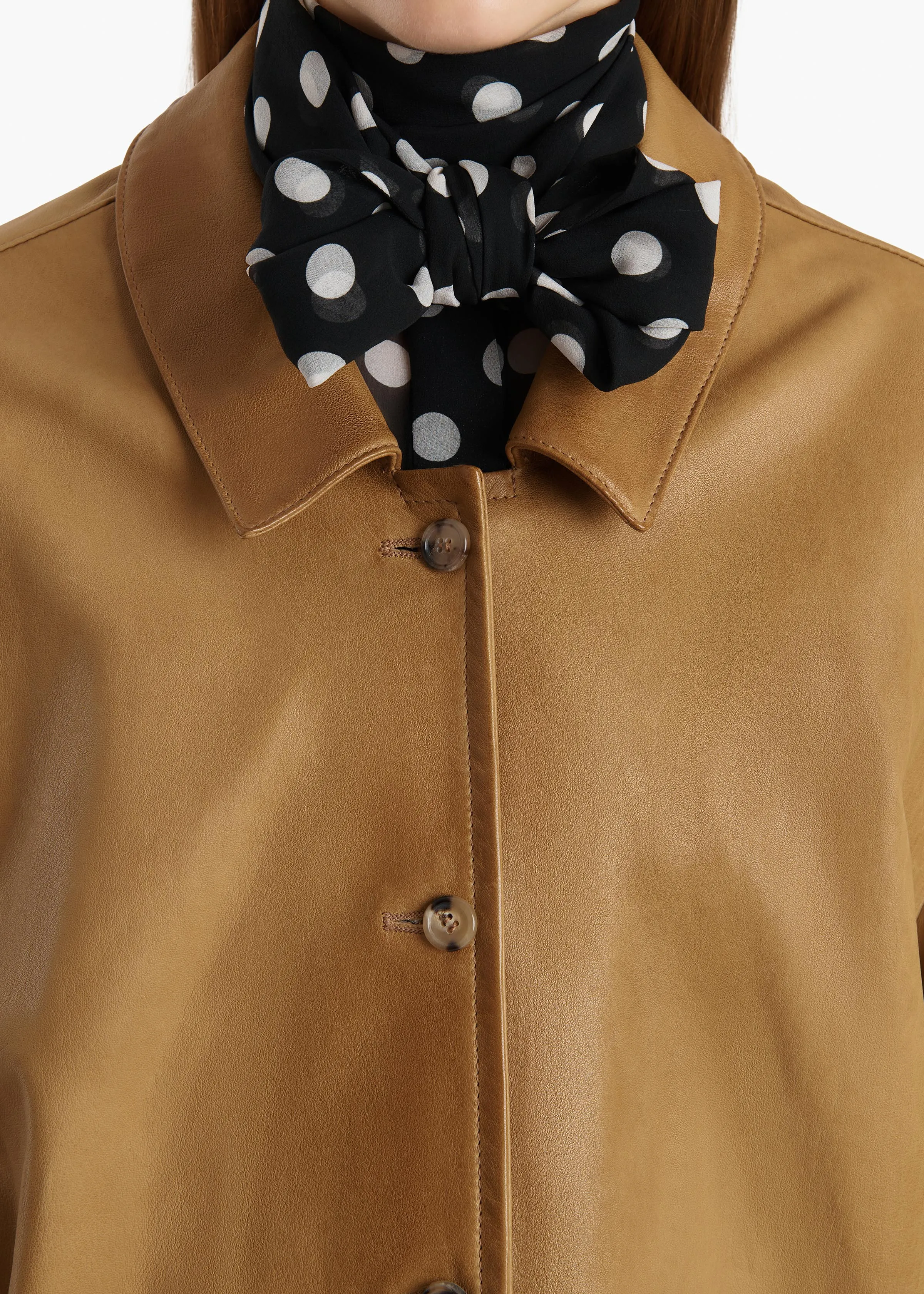 Harmon Coat in Golden Ochre Washed Leather sold by KHAITE product image thumbnail 5