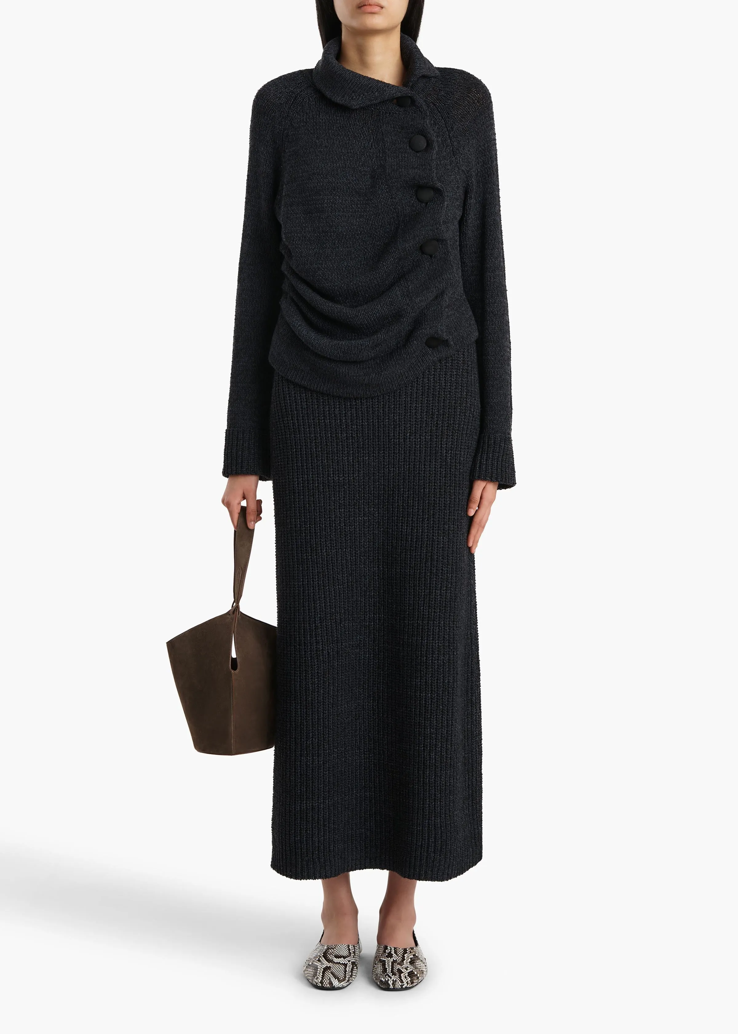 Lorrai Cardigan in Black sold by KHAITE product image thumbnail 2