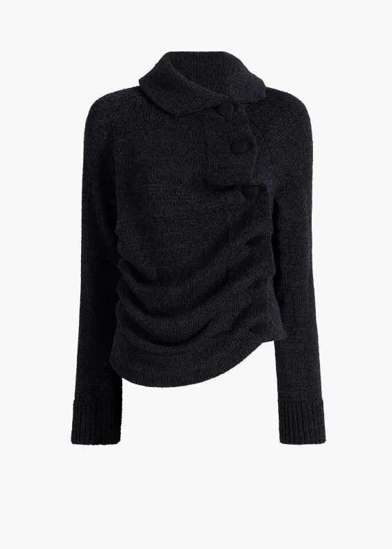 Lorrai Cardigan in Black made by KHAITE