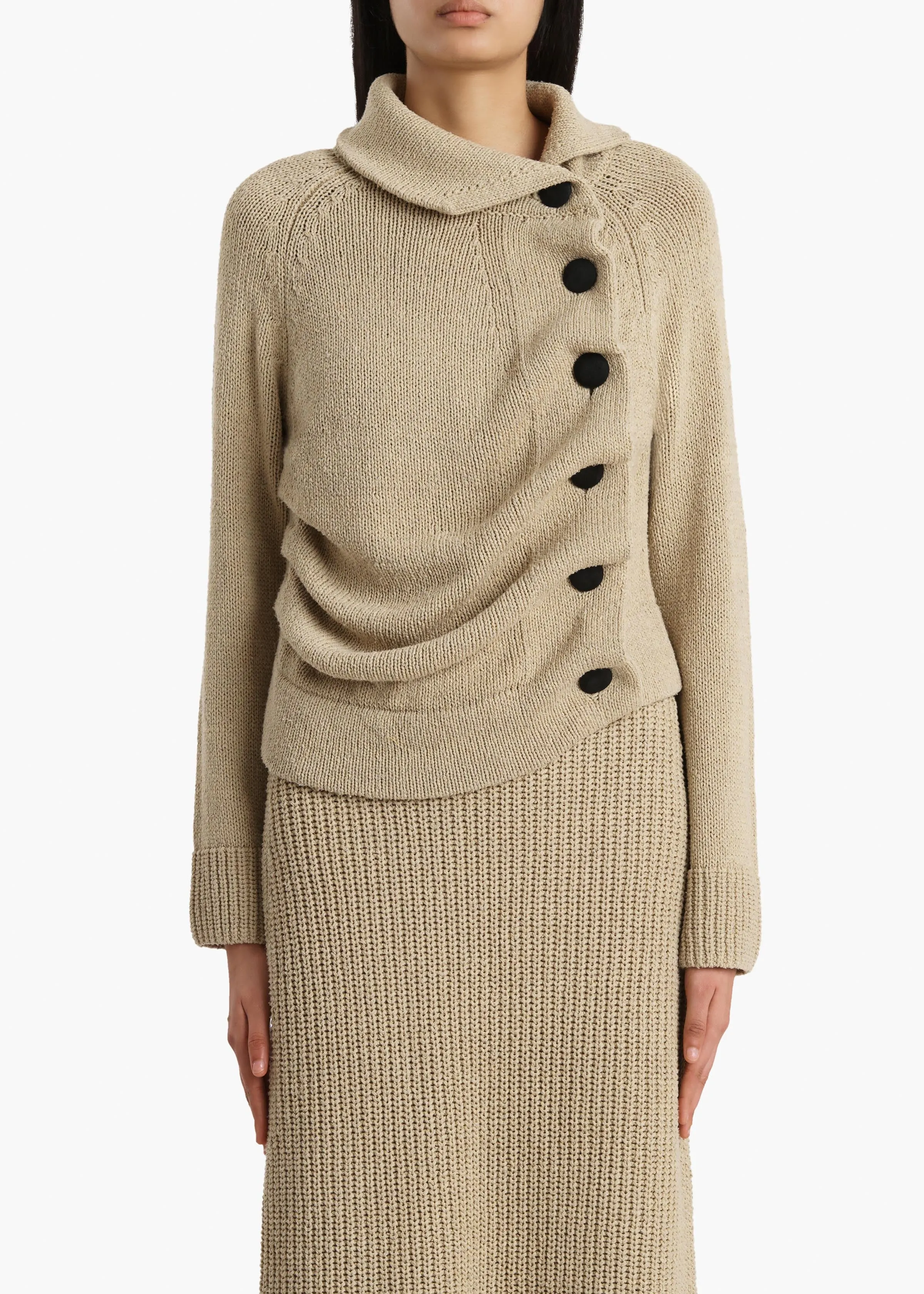Lorrai Cardigan in Beige sold by KHAITE product image thumbnail 3