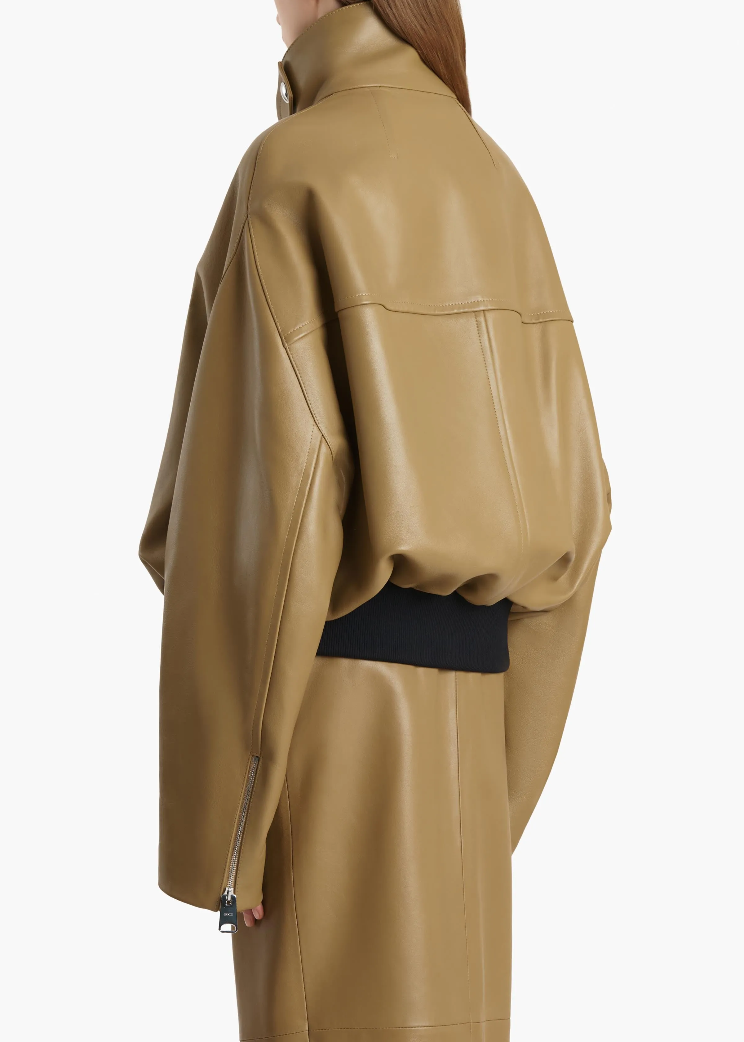 Hamett Jacket in Gold Ochre Leather sold by KHAITE product image thumbnail 4