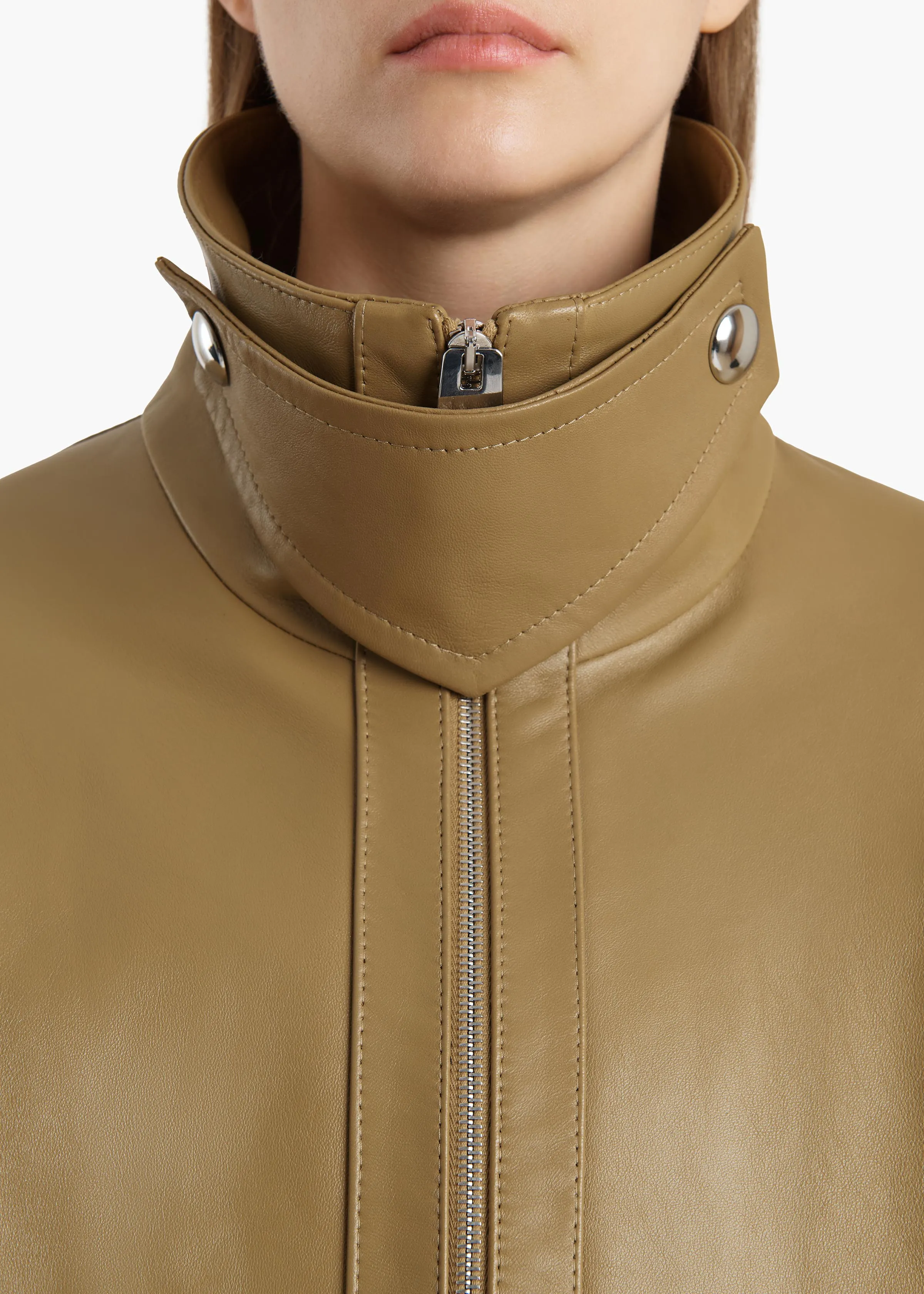 Hamett Jacket in Gold Ochre Leather sold by KHAITE product image thumbnail 5