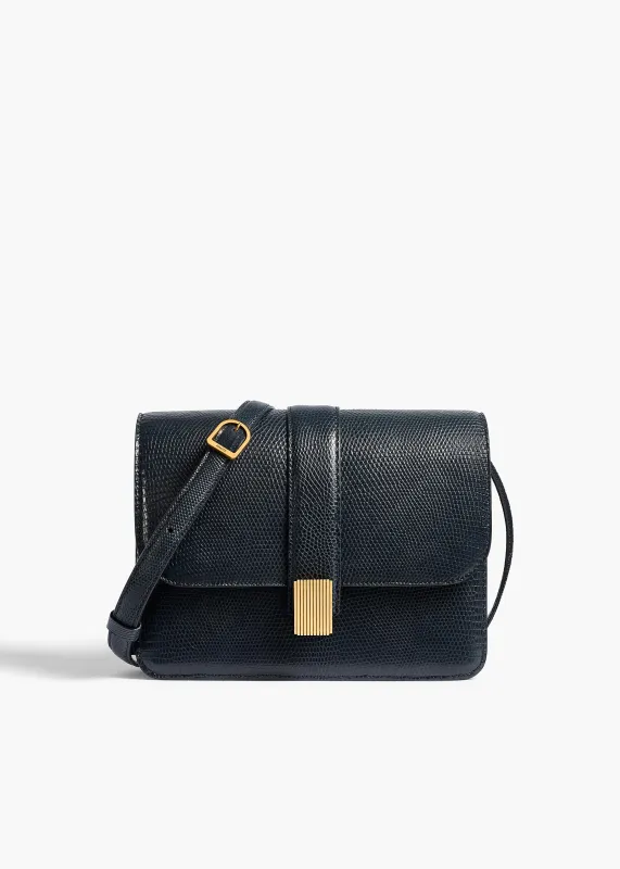 Blake Crossbody Bag in Midnight Lizard made by KHAITE