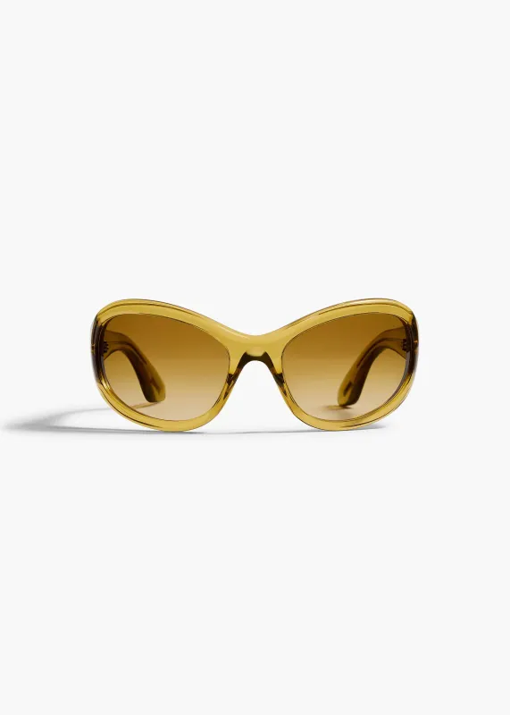 KHAITE x Oliver Peoples 1967C in Dark Honey and Amaretto Gradient made by KHAITE