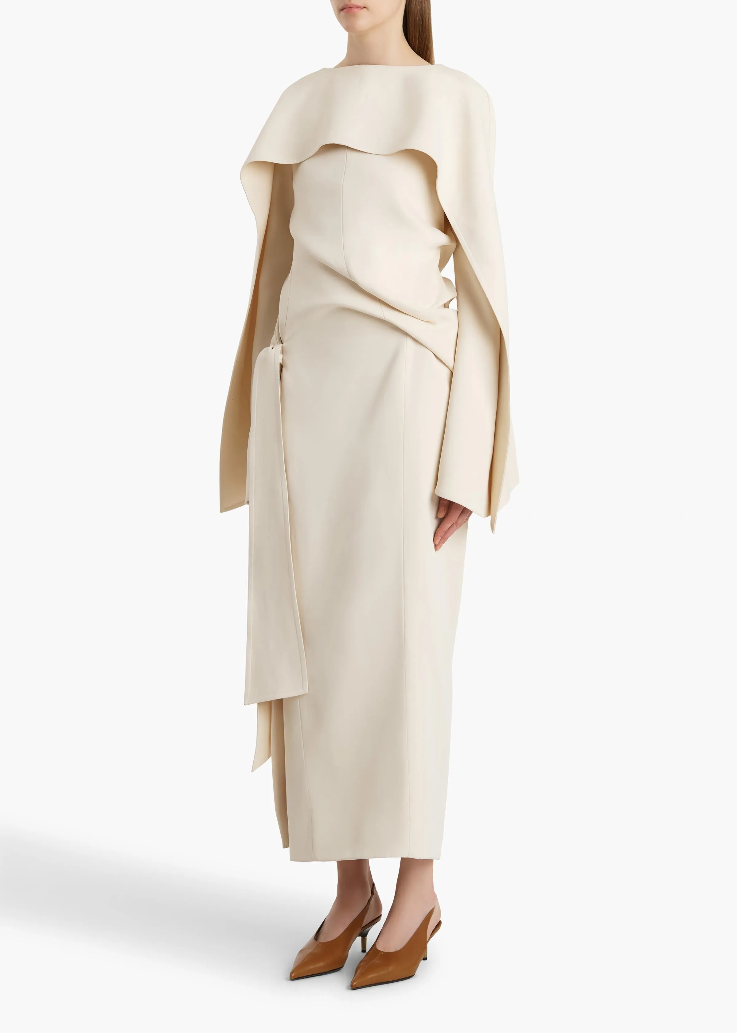 Yon Dress in Cream sold by KHAITE product image thumbnail 2