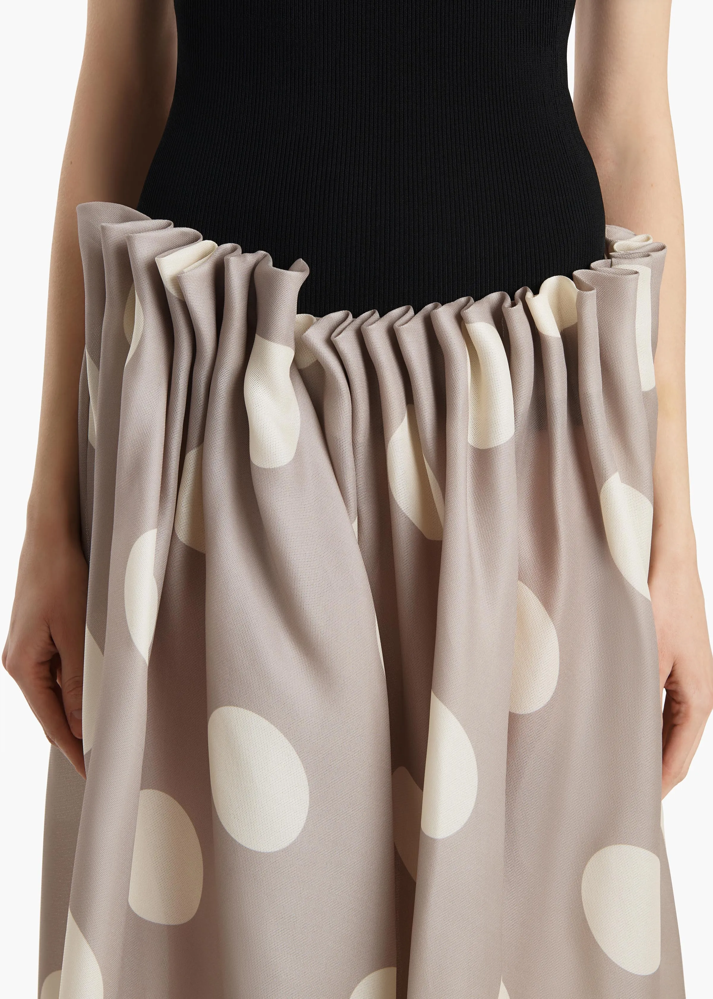 Riley Skirt in Tea Stain with White Dots sold by KHAITE product image thumbnail 5