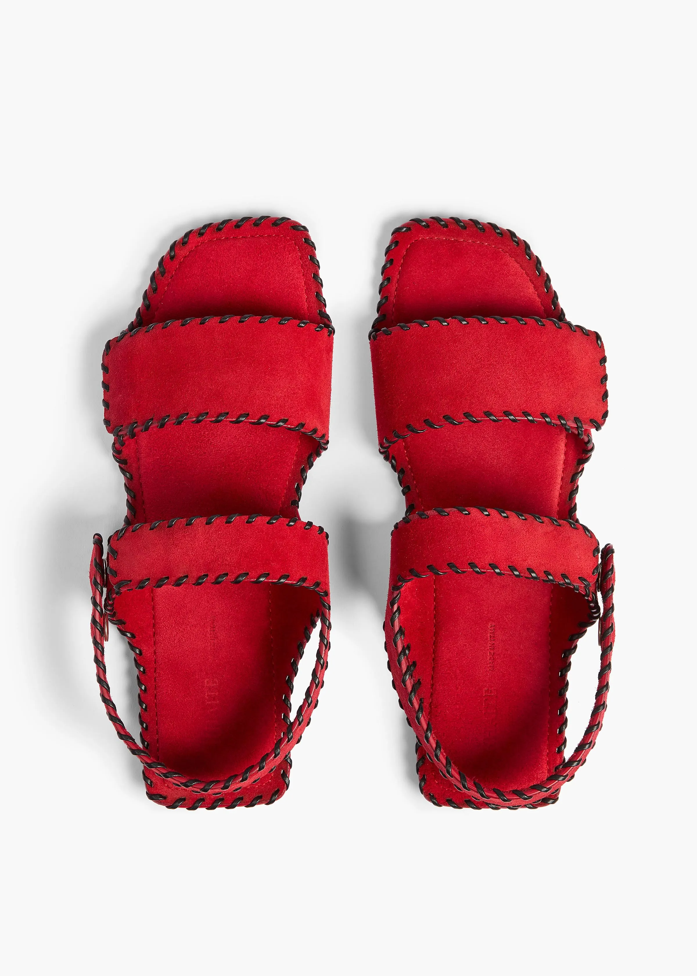 Boden Sandal in Lipstick Suede with Whip Stitch sold by KHAITE product image thumbnail 3