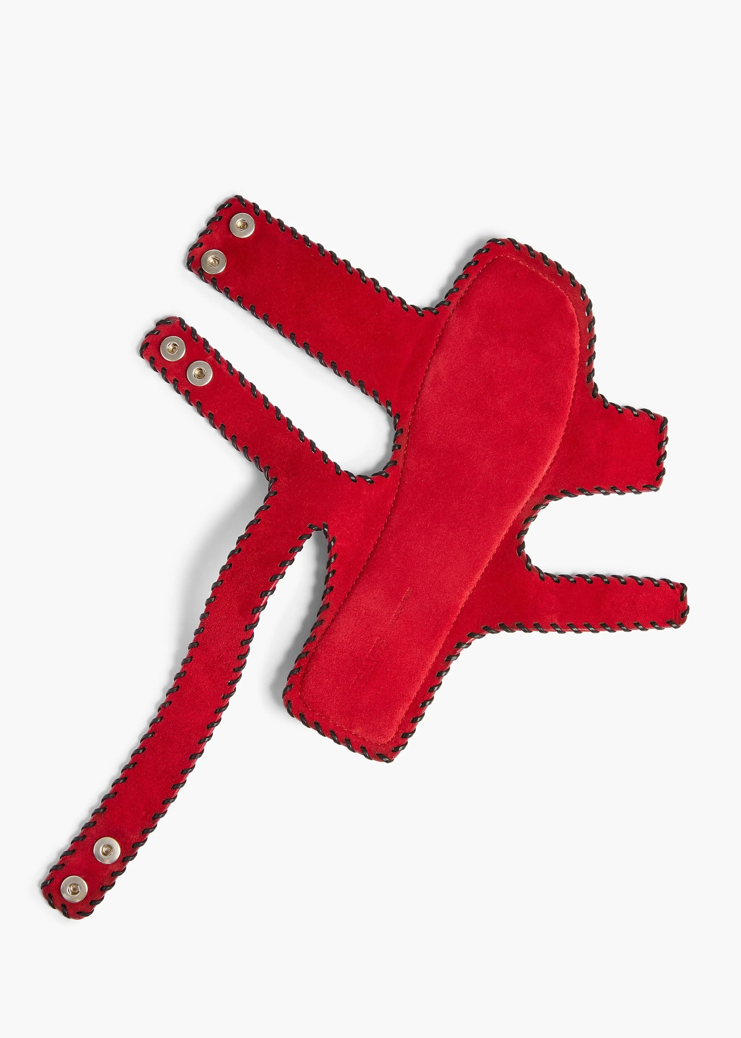 Boden Sandal in Lipstick Suede with Whip Stitch sold by KHAITE product image thumbnail 4