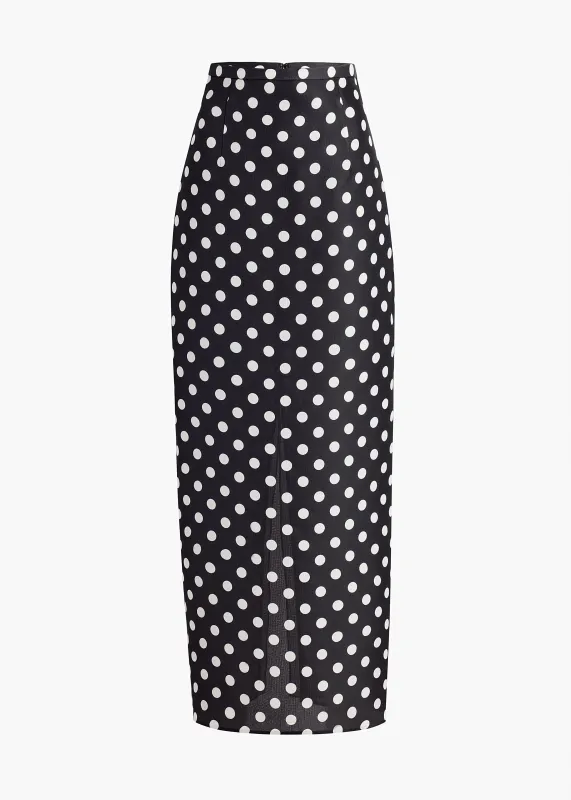 Winton Skirt in Black with White Dots made by KHAITE
