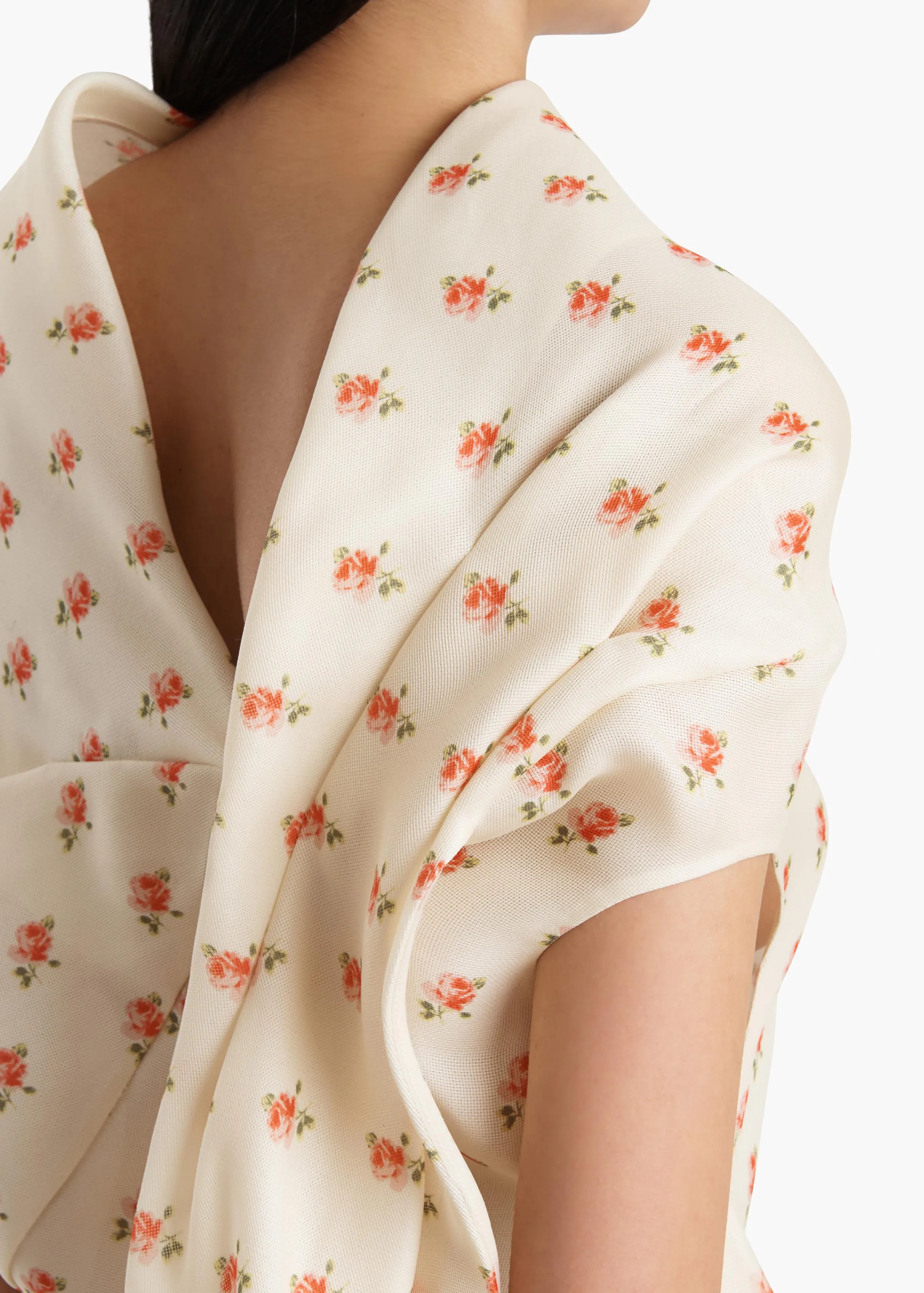 Tatia Dress in Ditsy Rose Print sold by KHAITE product image thumbnail 5