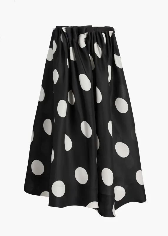 Riley Skirt in Black with White Dots made by KHAITE