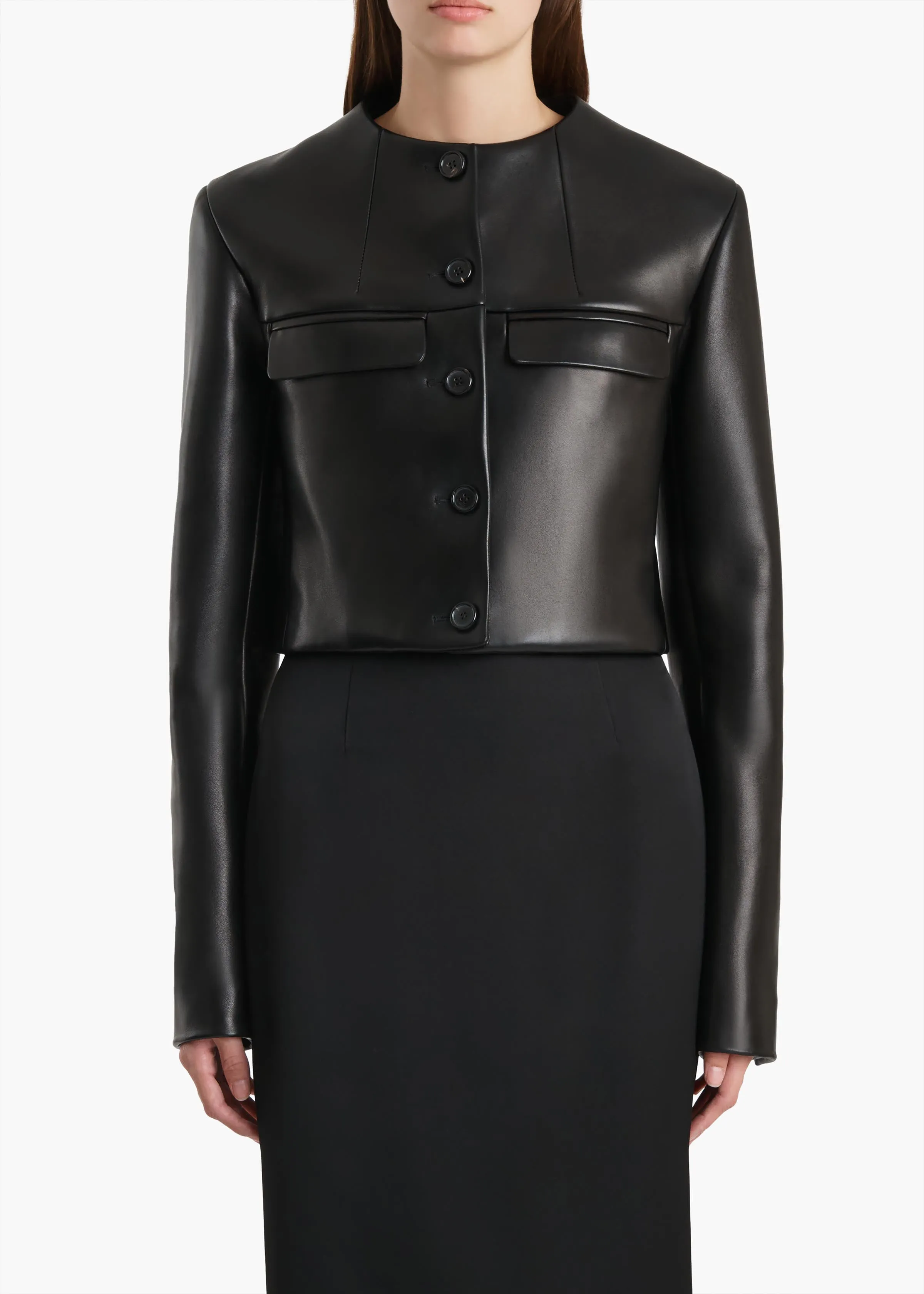 Roto Jacket in Black Leather sold by KHAITE product image thumbnail 3