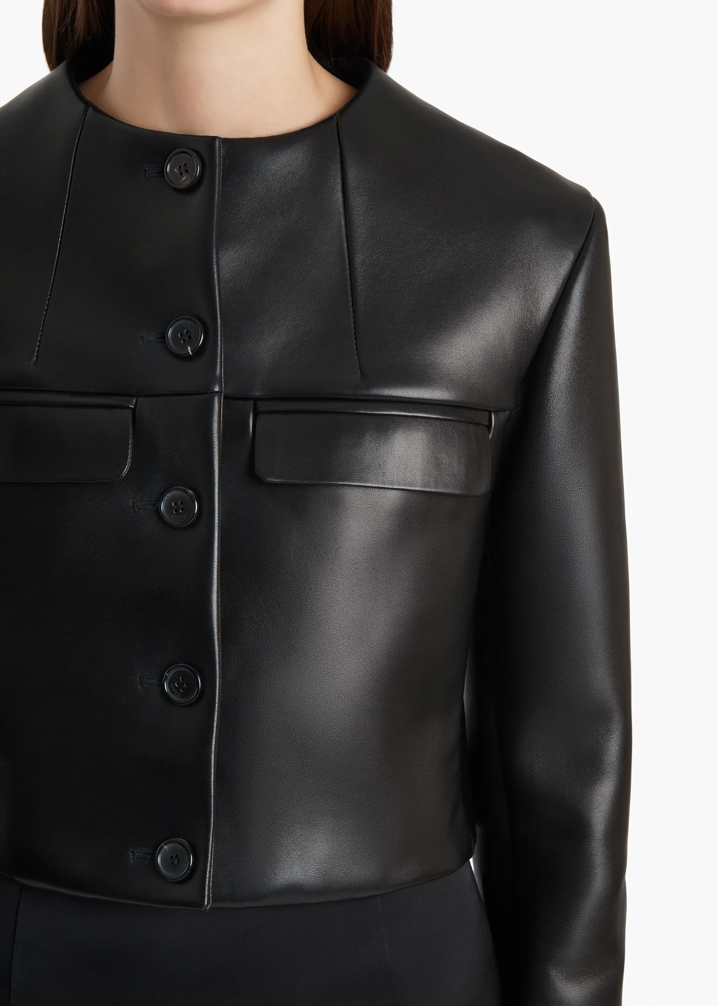 Roto Jacket in Black Leather sold by KHAITE product image thumbnail 5
