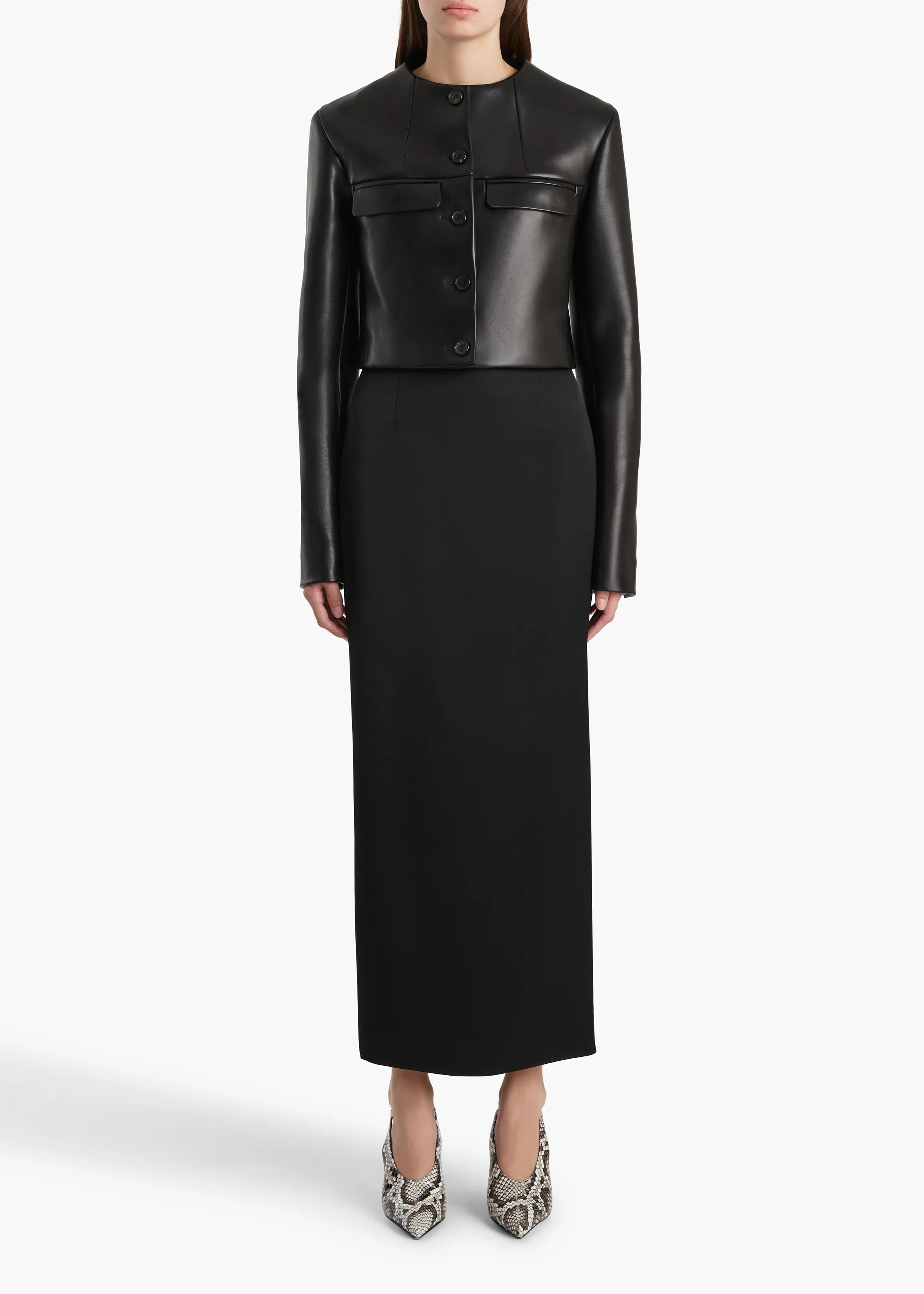 Roto Jacket in Black Leather sold by KHAITE product image thumbnail 2