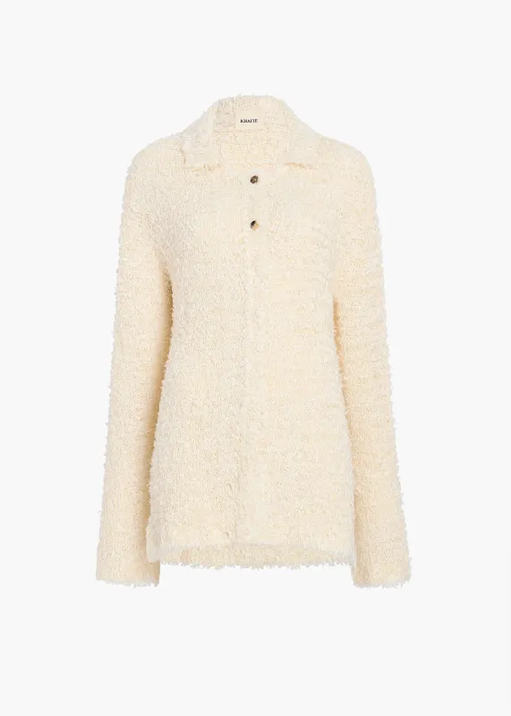 Jannae Cardigan in Ivory made by KHAITE