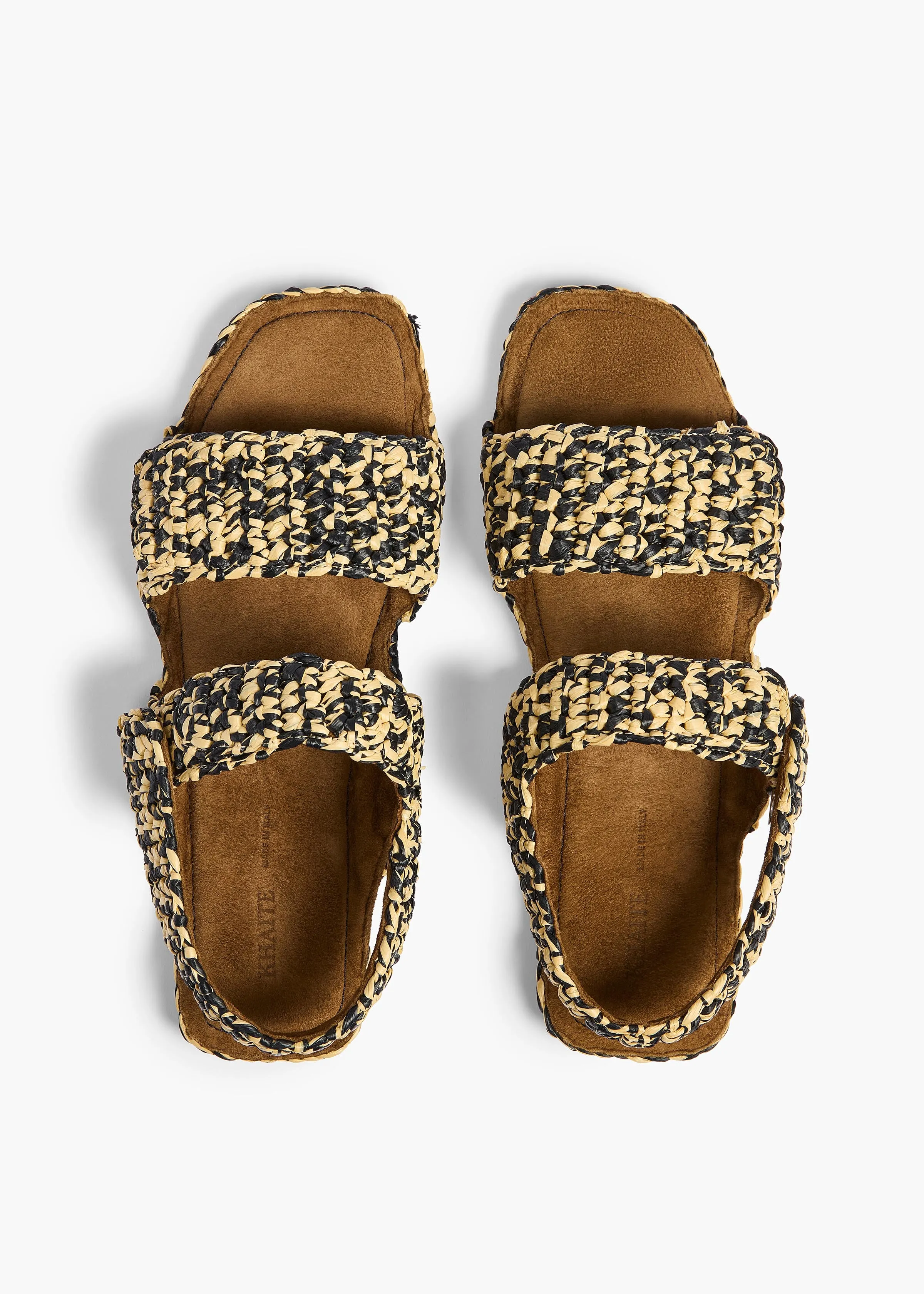 Boden Sandal in Black and White Raffia sold by KHAITE product image thumbnail 3