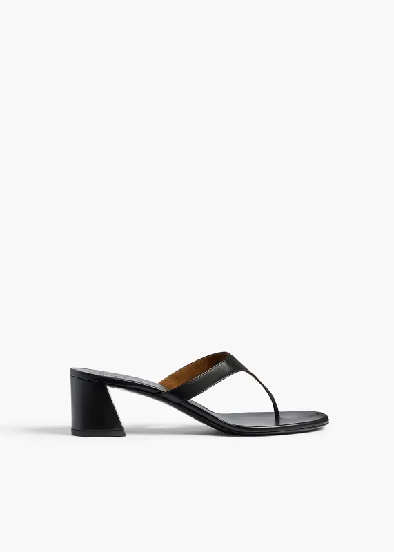 Archer Sandal in Black Leather made by KHAITE