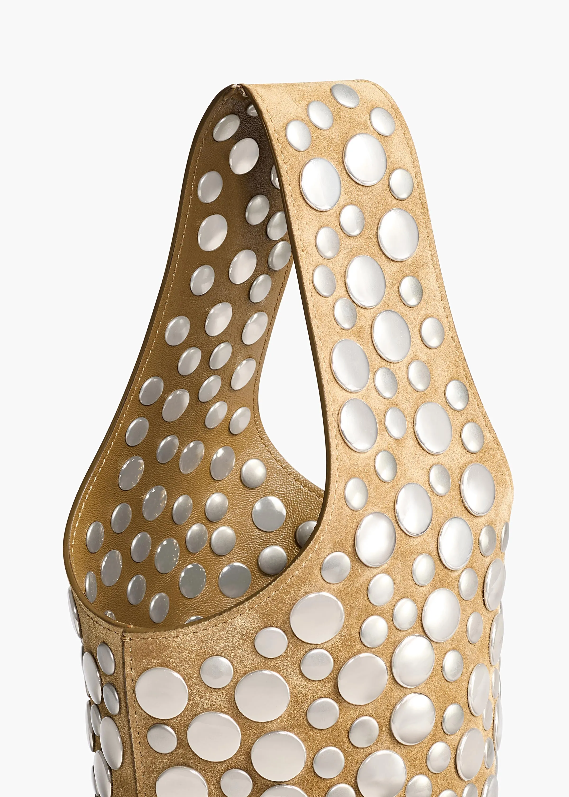 Livia Bag in Mud Suede with Silver Studs sold by KHAITE product image thumbnail 3