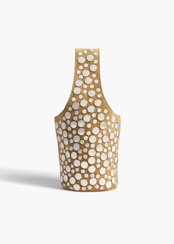 Livia Bag in Mud Suede with Silver Studs made by KHAITE