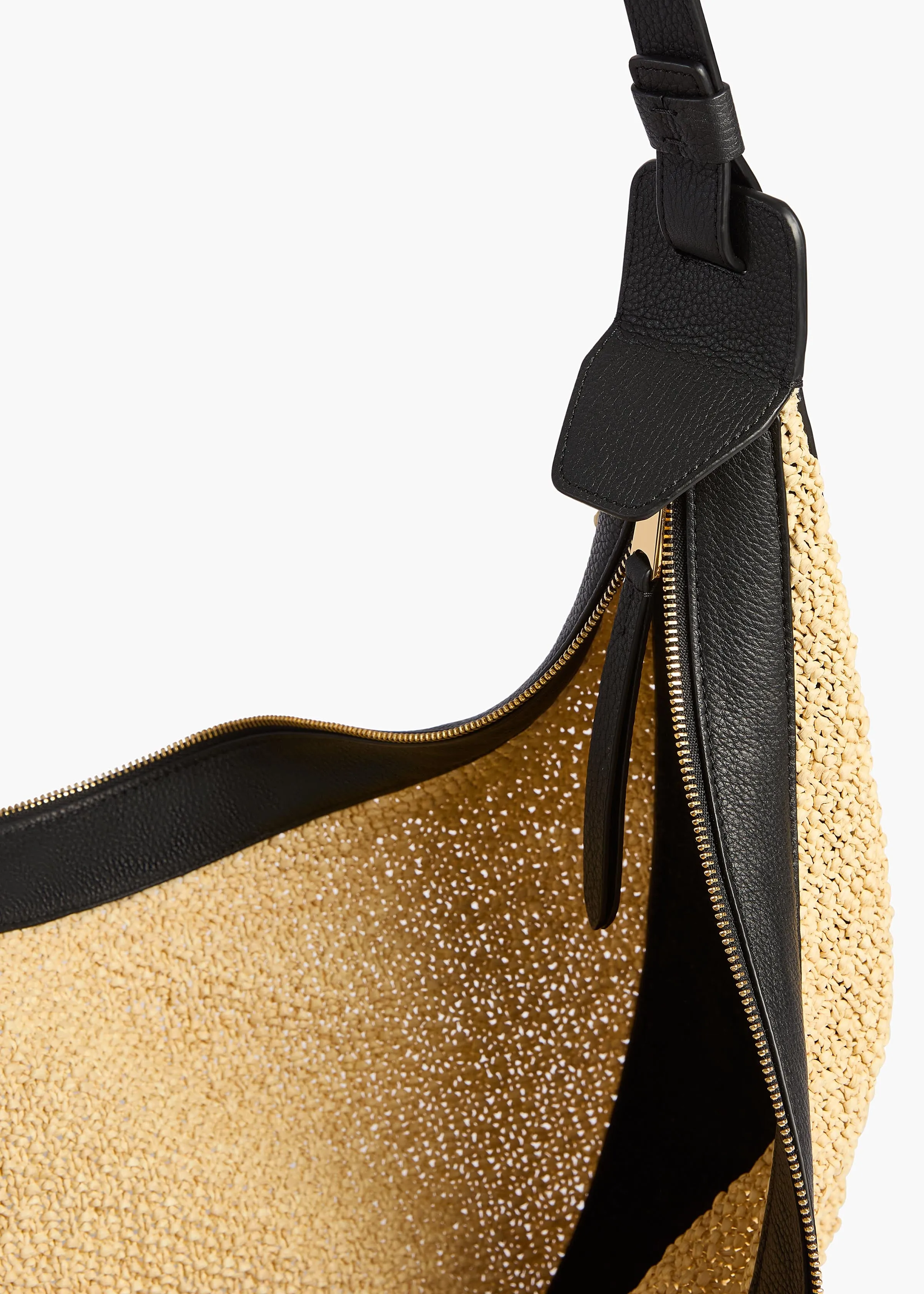 Augustina Hobo in Natural Raffia and Black Leather sold by KHAITE product image thumbnail 4