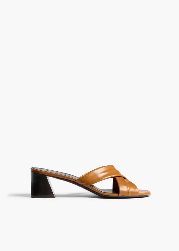 Liria Sandal in Cuoio Glazed Leather made by KHAITE