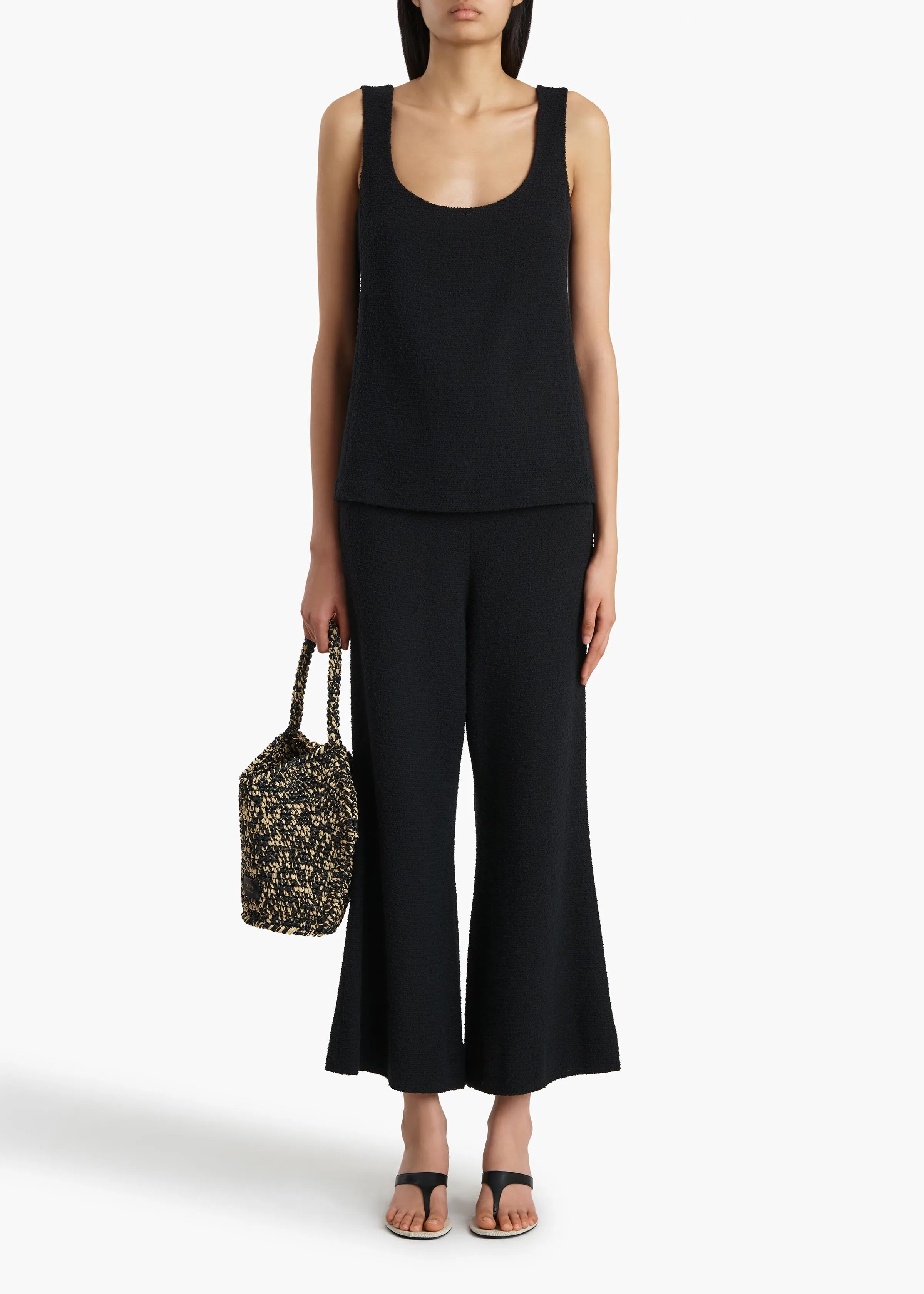 Walter Pant in Black Textured Giro Inglese sold by KHAITE product image thumbnail 2