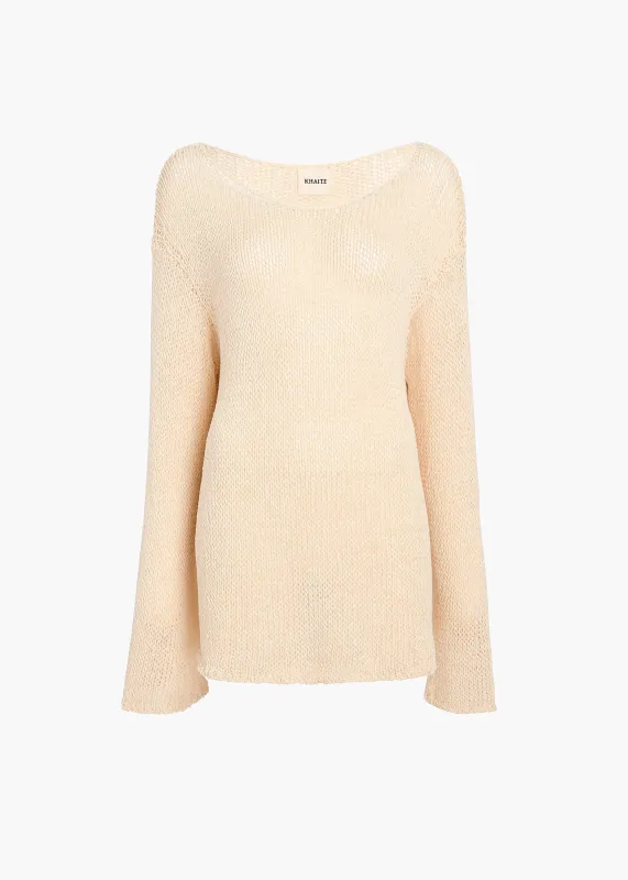 Davet Top in Ivory made by KHAITE