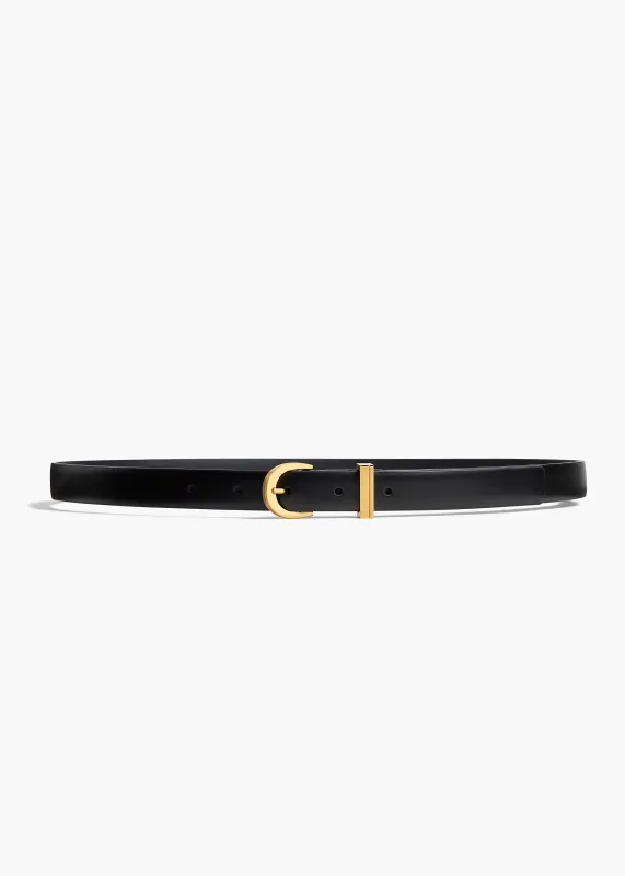 Luna Belt in Black Leather with Gold made by KHAITE