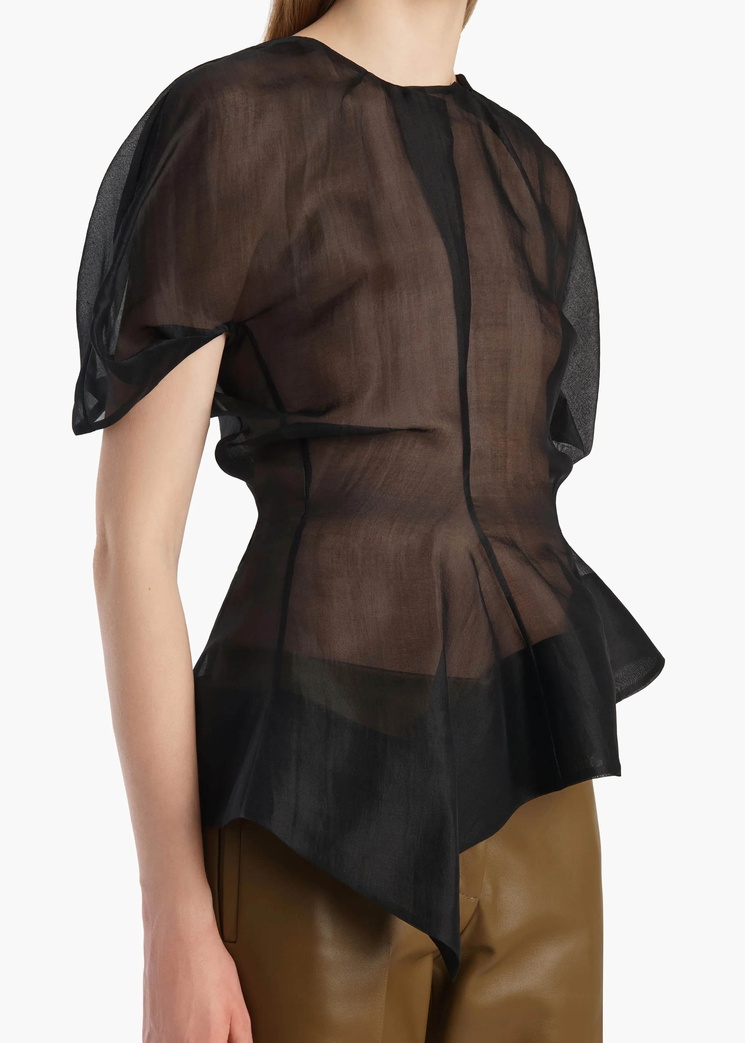 Rumi Top in Black Silk sold by KHAITE product image thumbnail 5