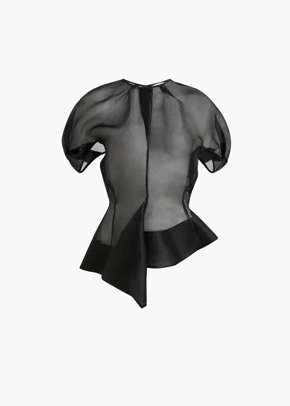 Rumi Top in Black Silk made by KHAITE