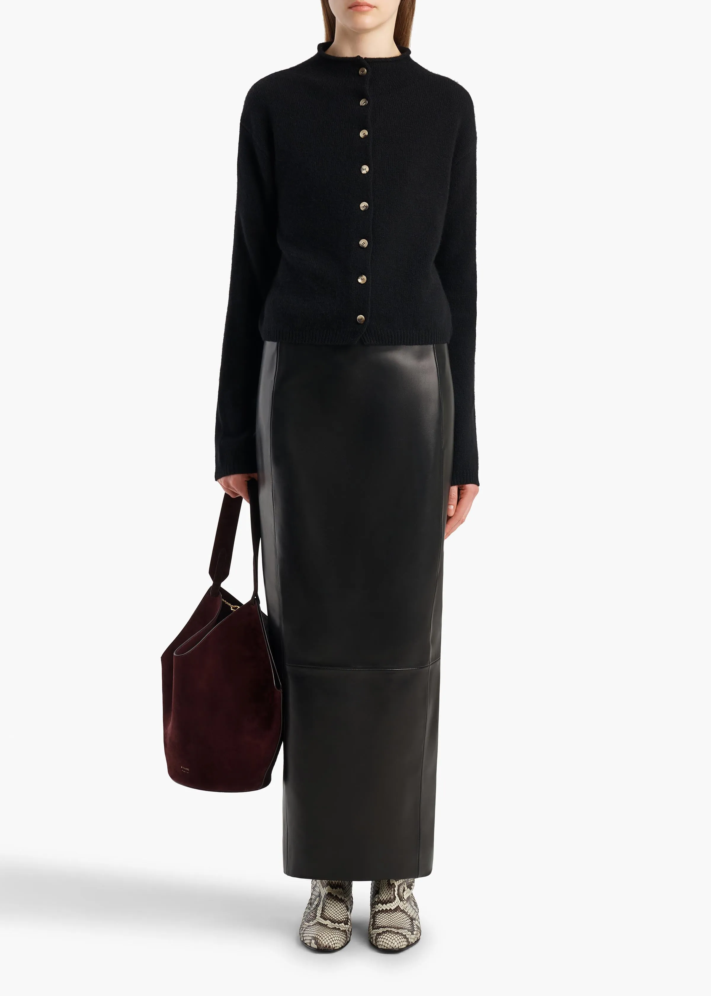 Lyle Skirt in Black Leather sold by KHAITE product image thumbnail 2