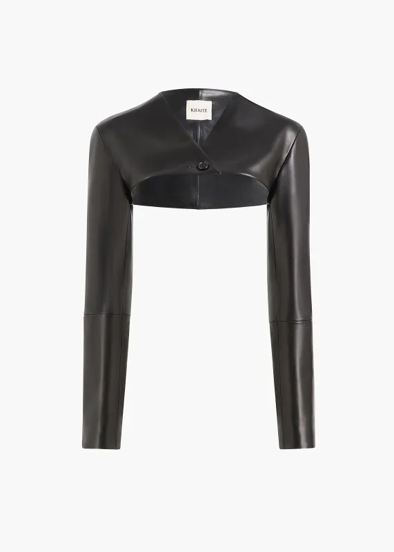 Onno Jacket in Black Leather made by KHAITE