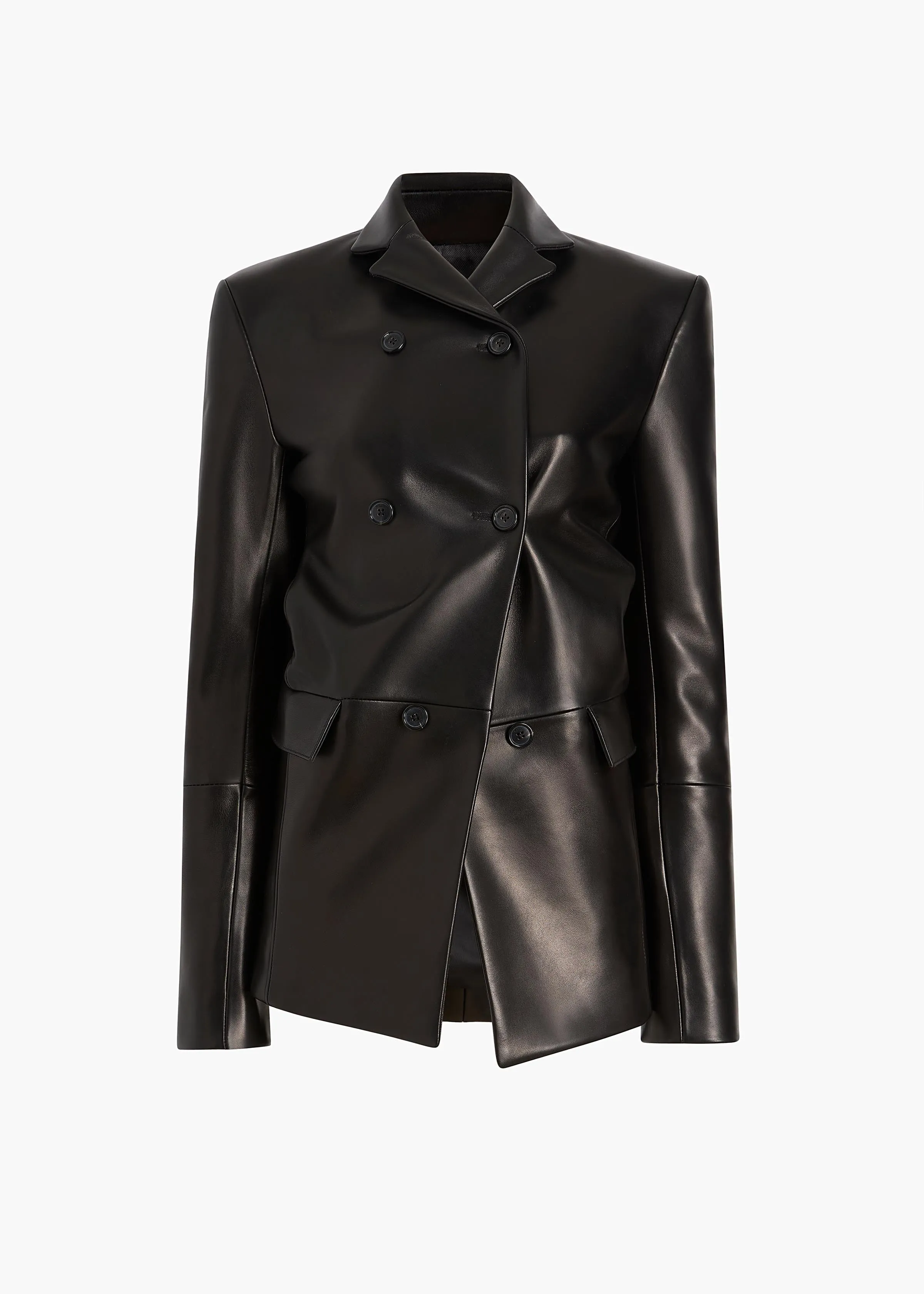 Rolo Jacket in Black Leather sold by KHAITE