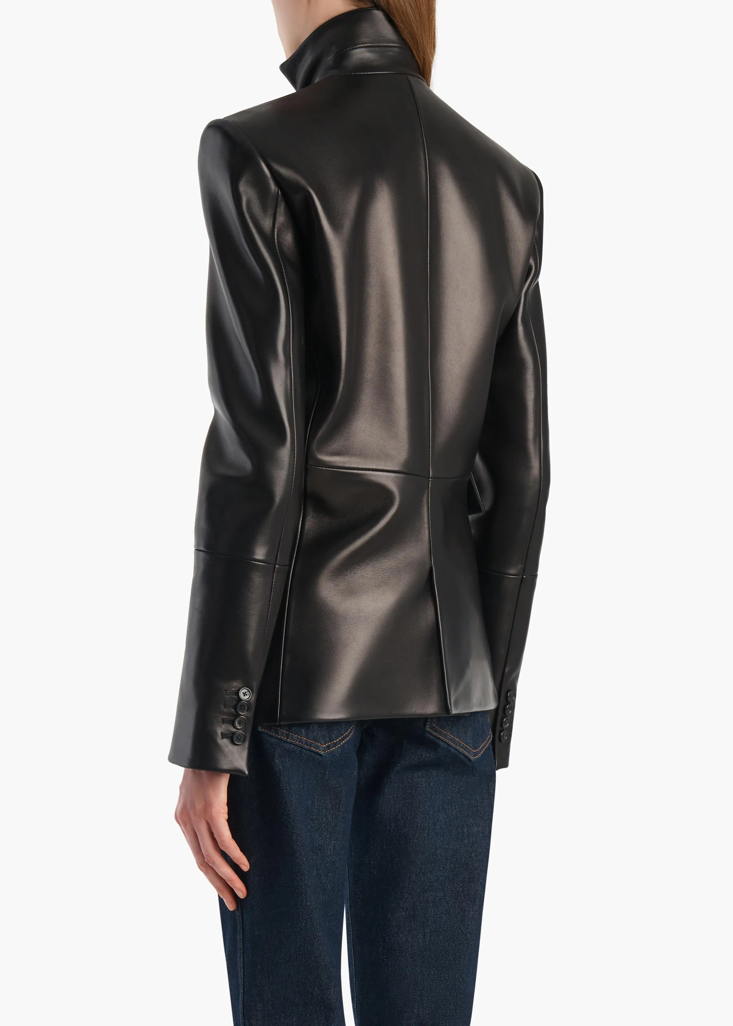 Rolo Jacket in Black Leather sold by KHAITE product image thumbnail 4