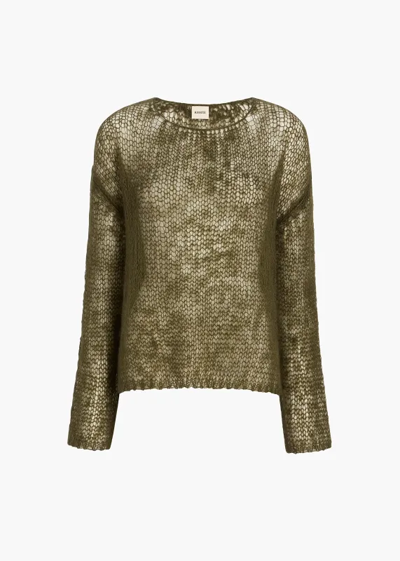 Wendy Sweater in Dark Olive made by KHAITE