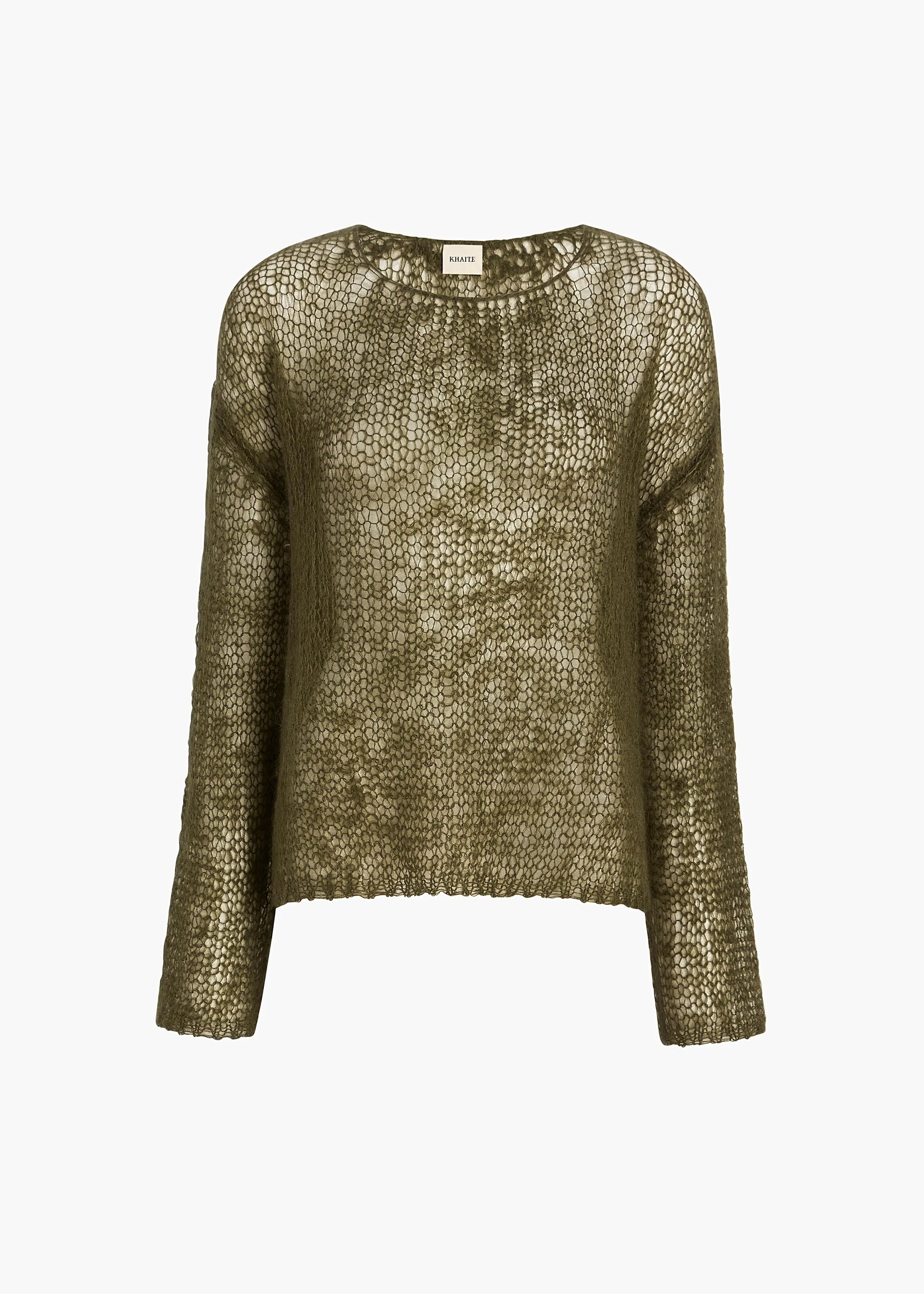 Wendy Sweater in Dark Olive sold by KHAITE