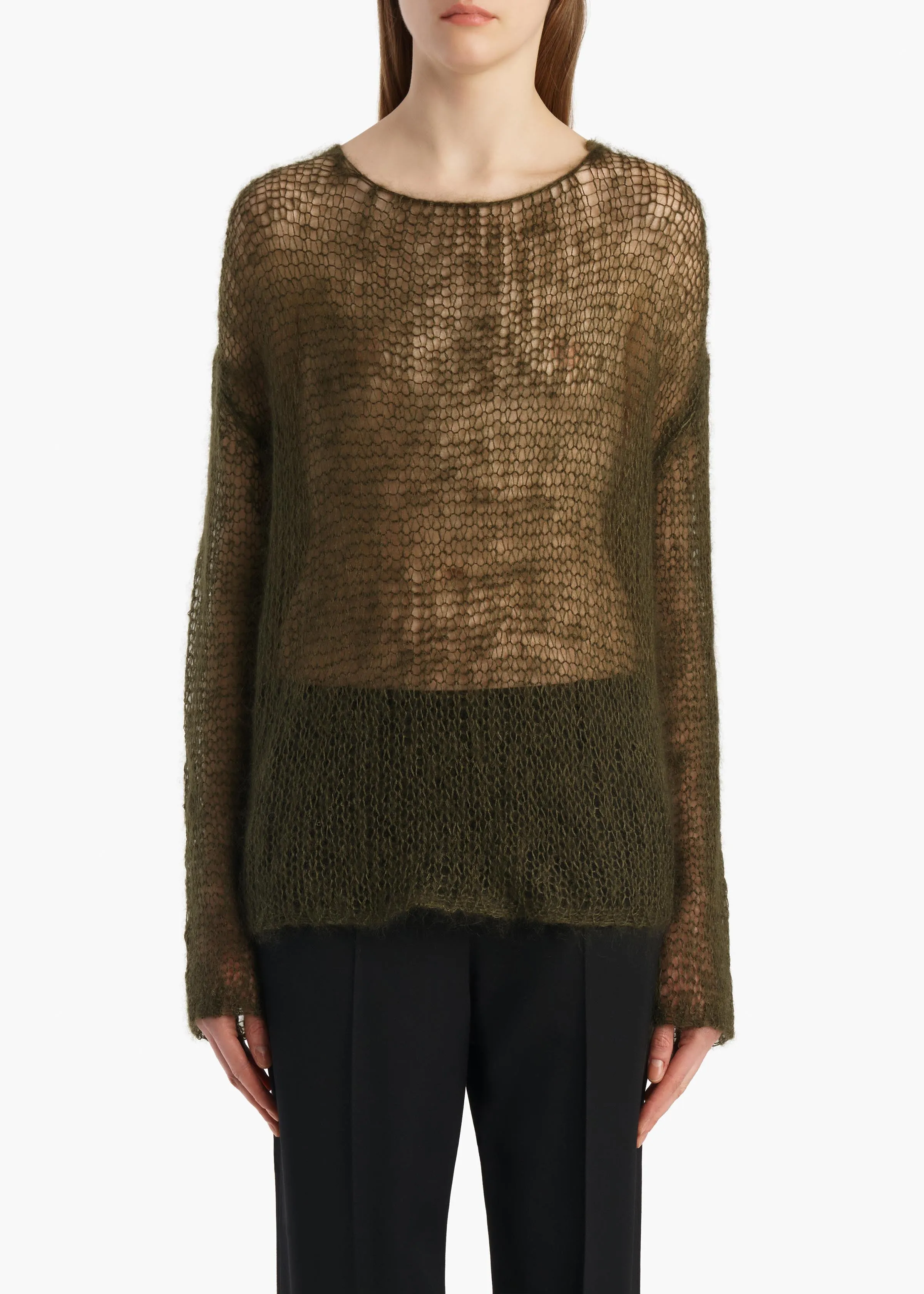 Wendy Sweater in Dark Olive sold by KHAITE product image thumbnail 3