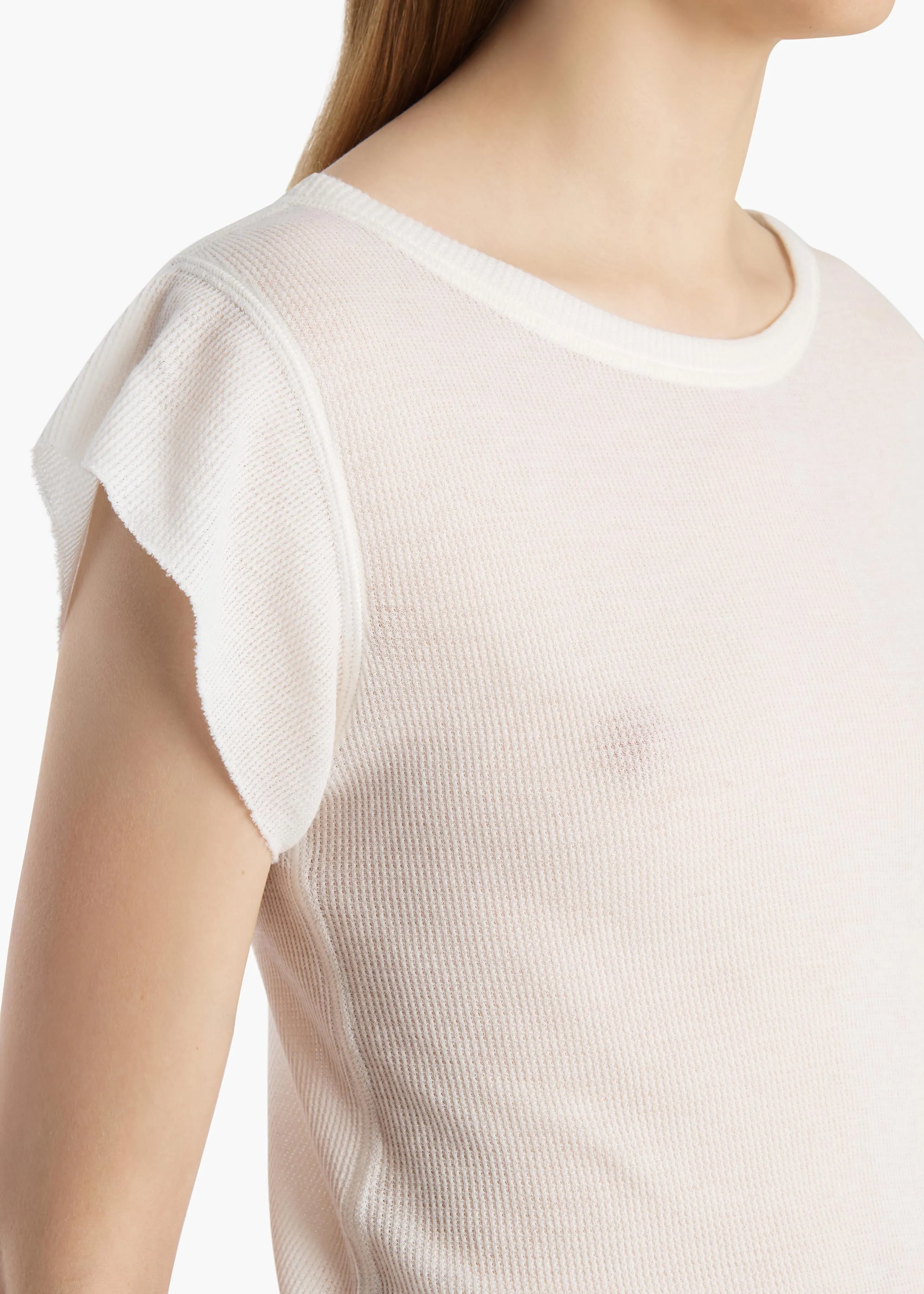 Angel Top in Chalk Cashmere Jersey sold by KHAITE product image thumbnail 5