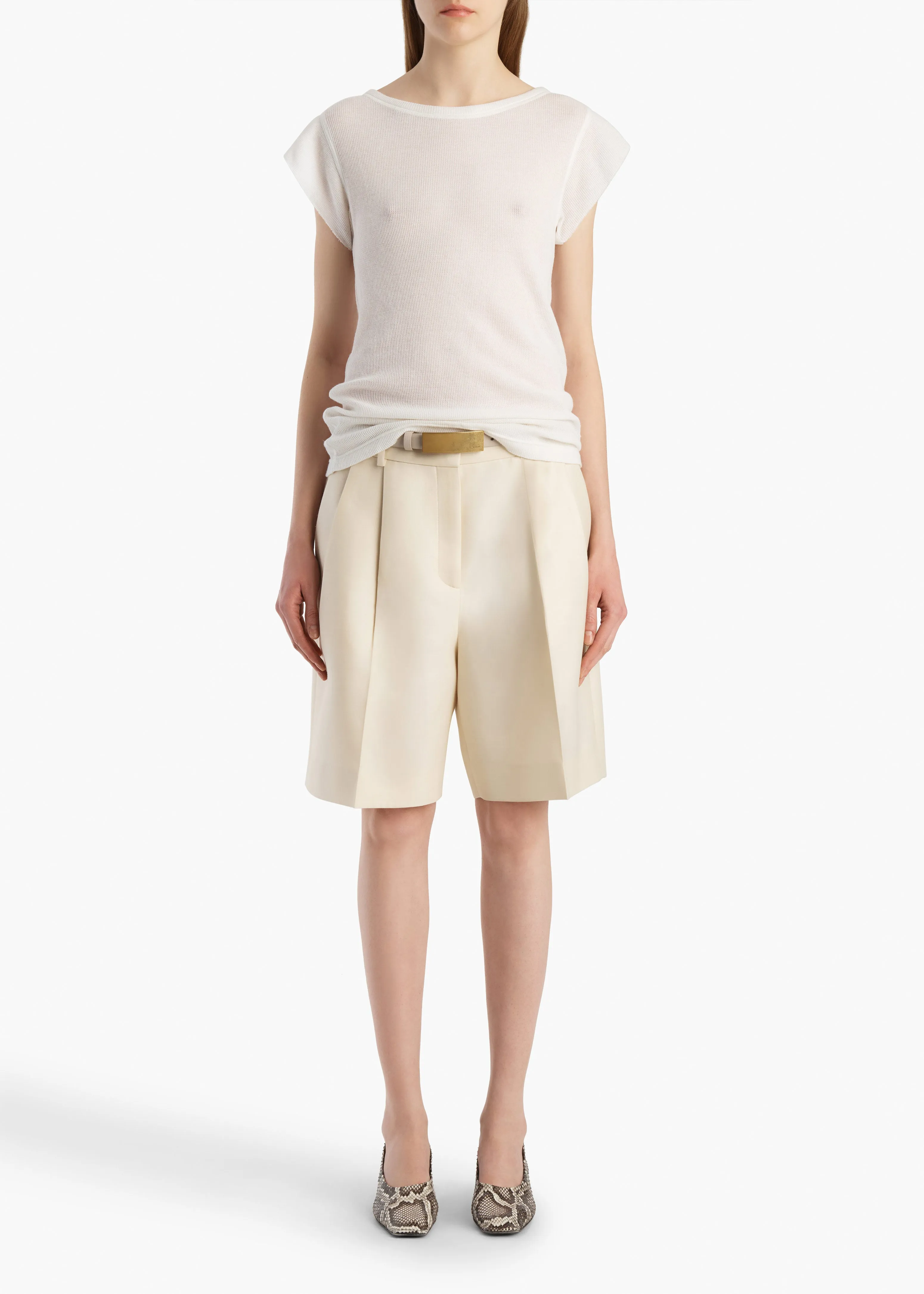Angel Top in Chalk Cashmere Jersey sold by KHAITE product image thumbnail 2