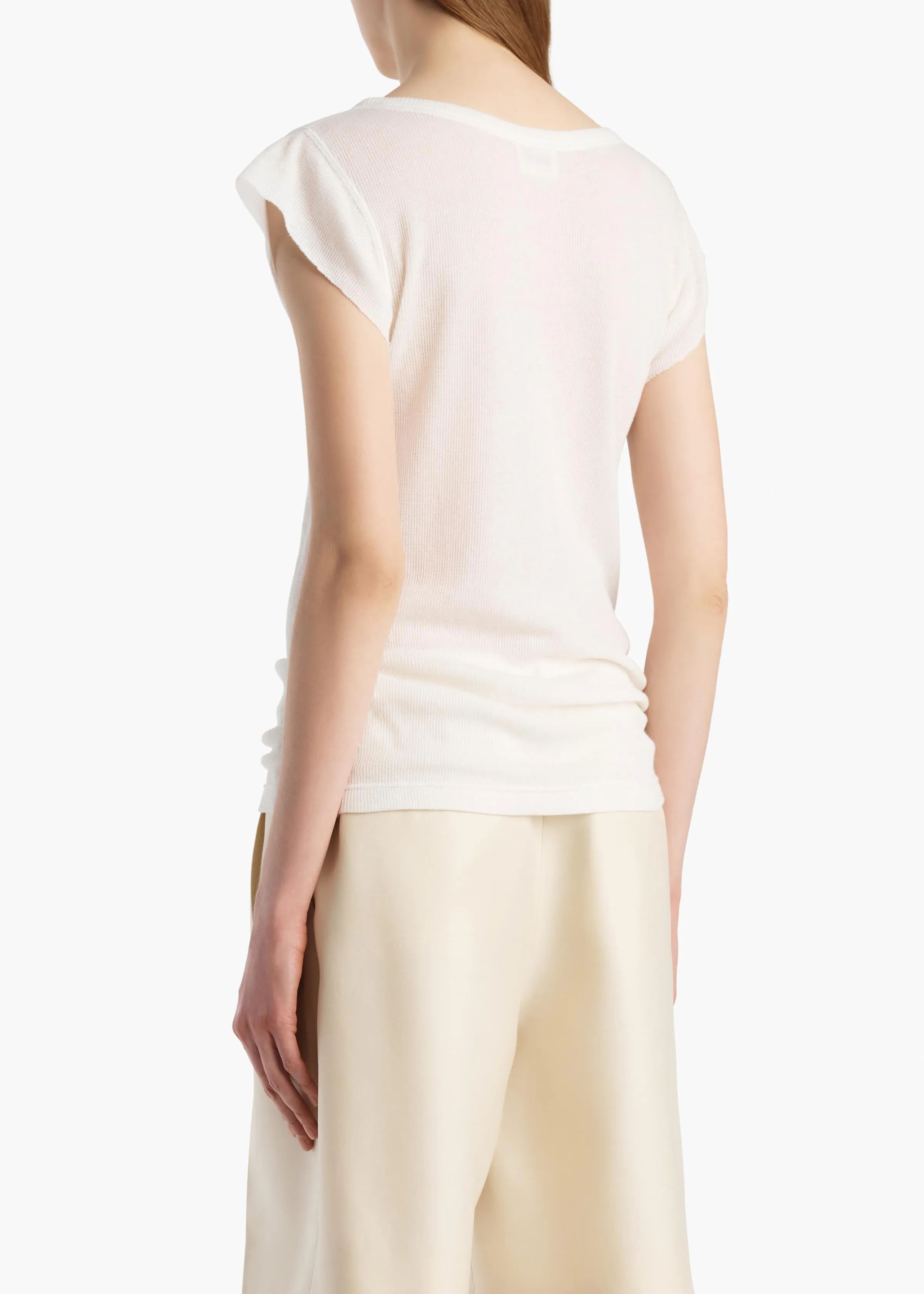 Angel Top in Chalk Cashmere Jersey sold by KHAITE product image thumbnail 4