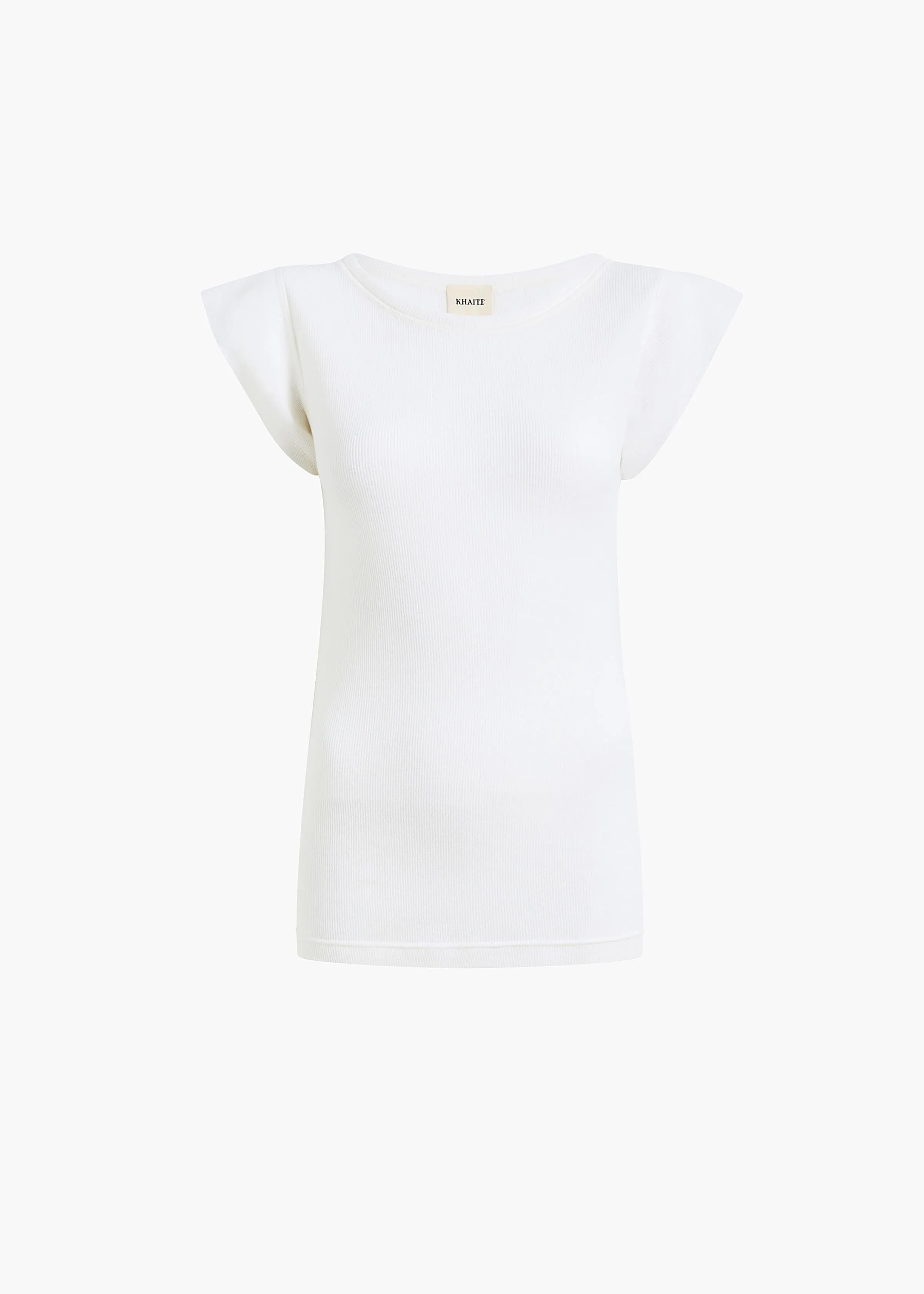 Angel Top in Chalk Cashmere Jersey sold by KHAITE