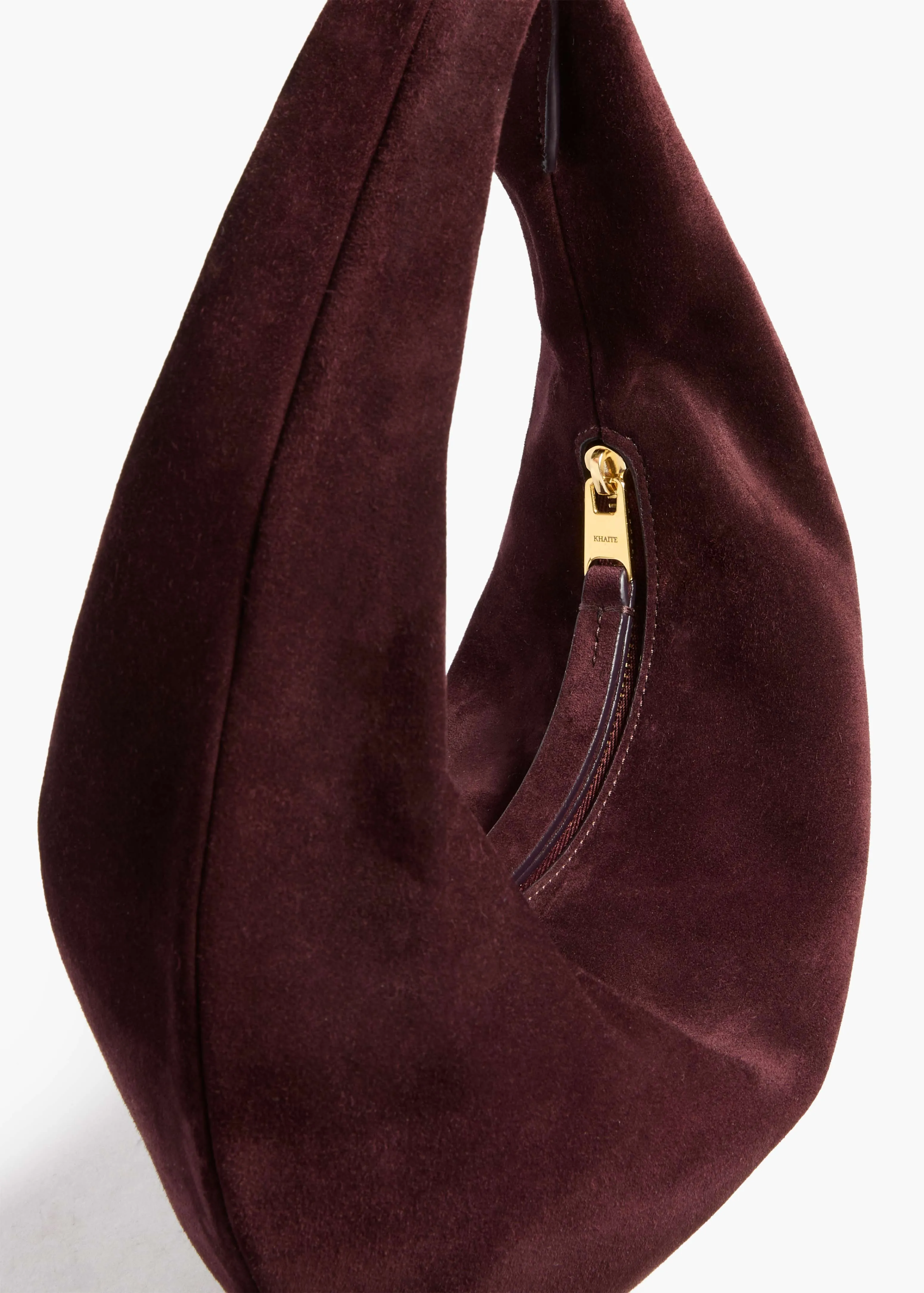 Mini Olivia Hobo in Rouge Noir Suede sold by KHAITE product image thumbnail 4