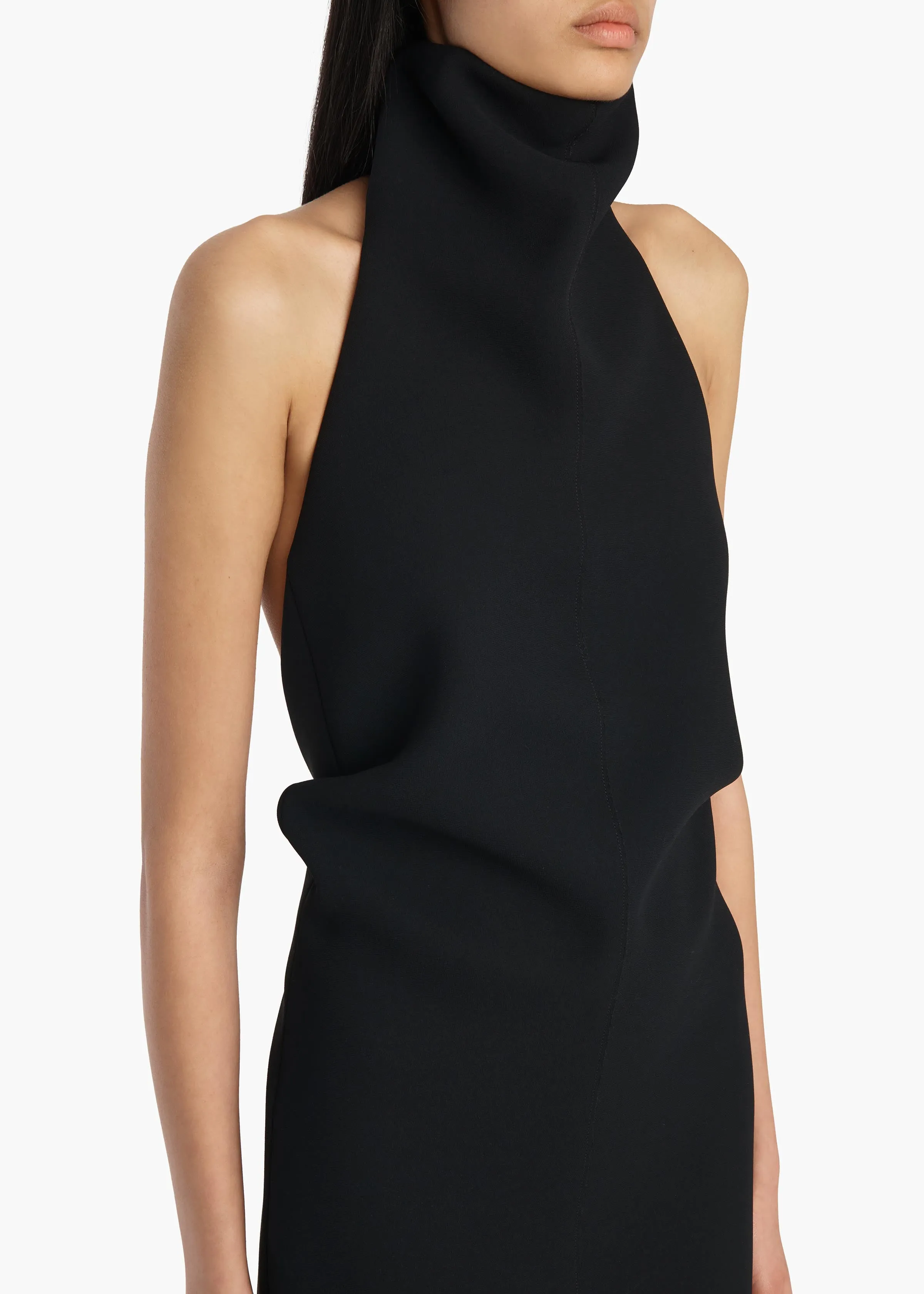 Roxanne Dress in Black Crepe sold by KHAITE product image thumbnail 4