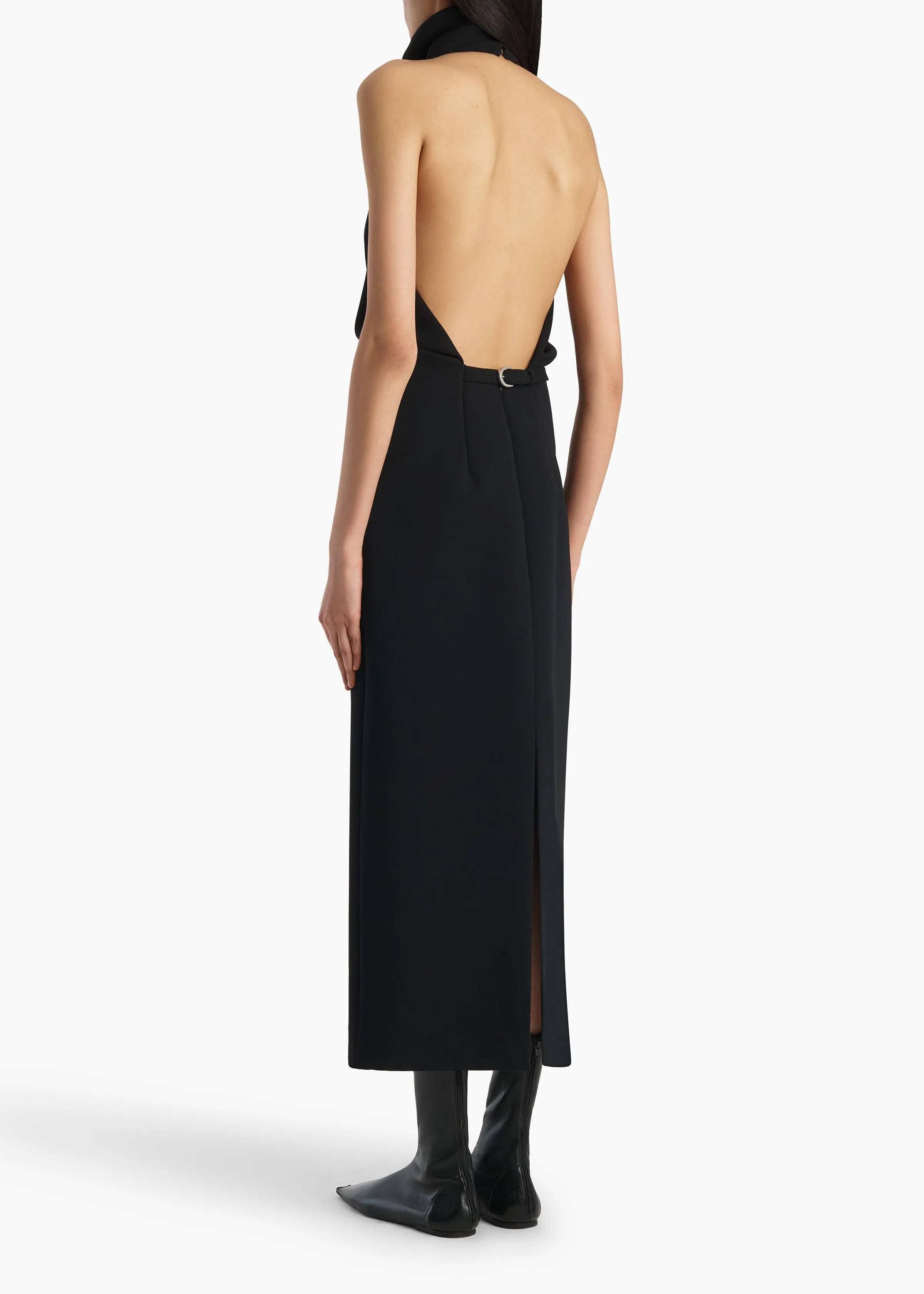 Roxanne Dress in Black Crepe sold by KHAITE product image thumbnail 3