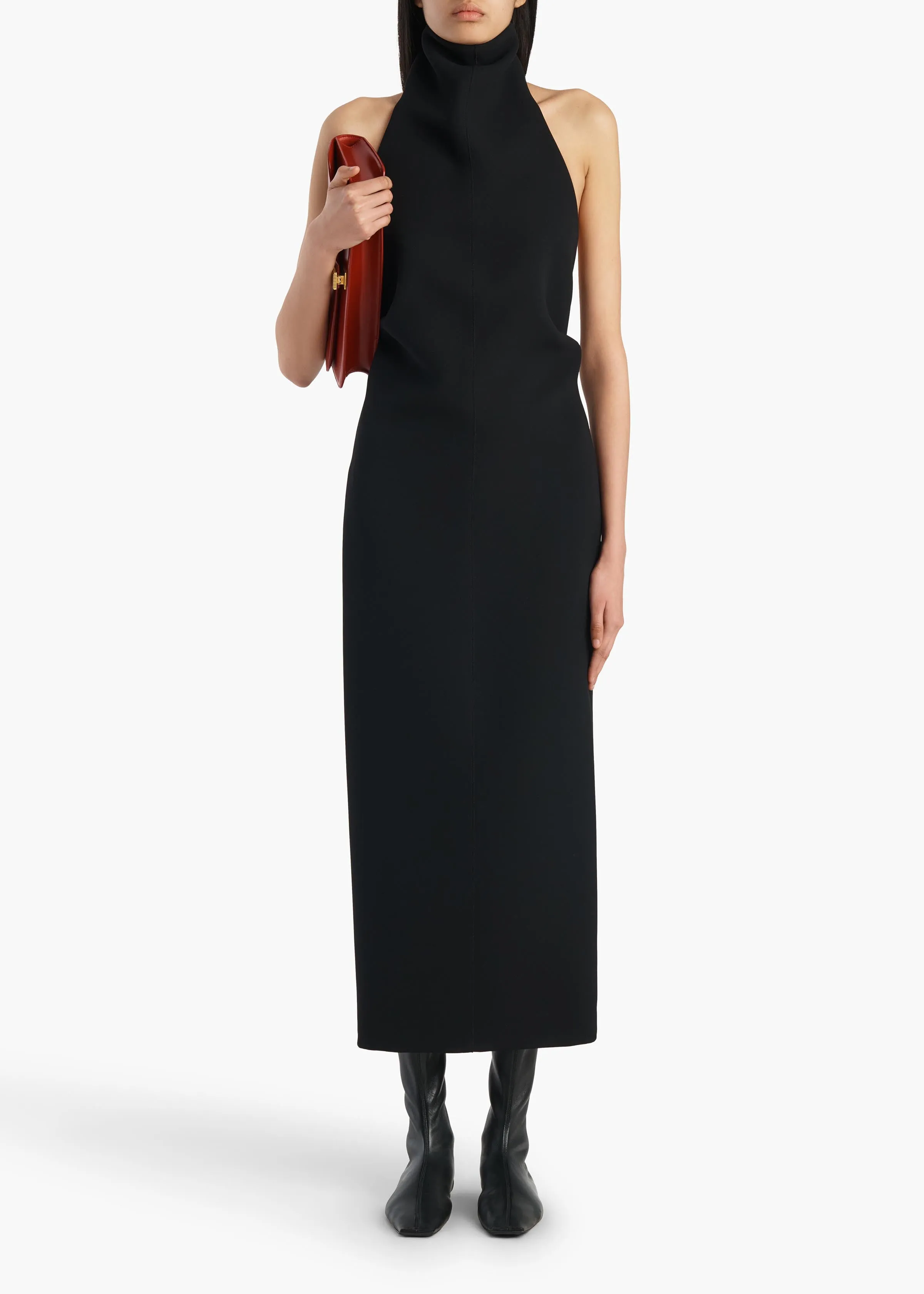 Roxanne Dress in Black Crepe sold by KHAITE product image thumbnail 2