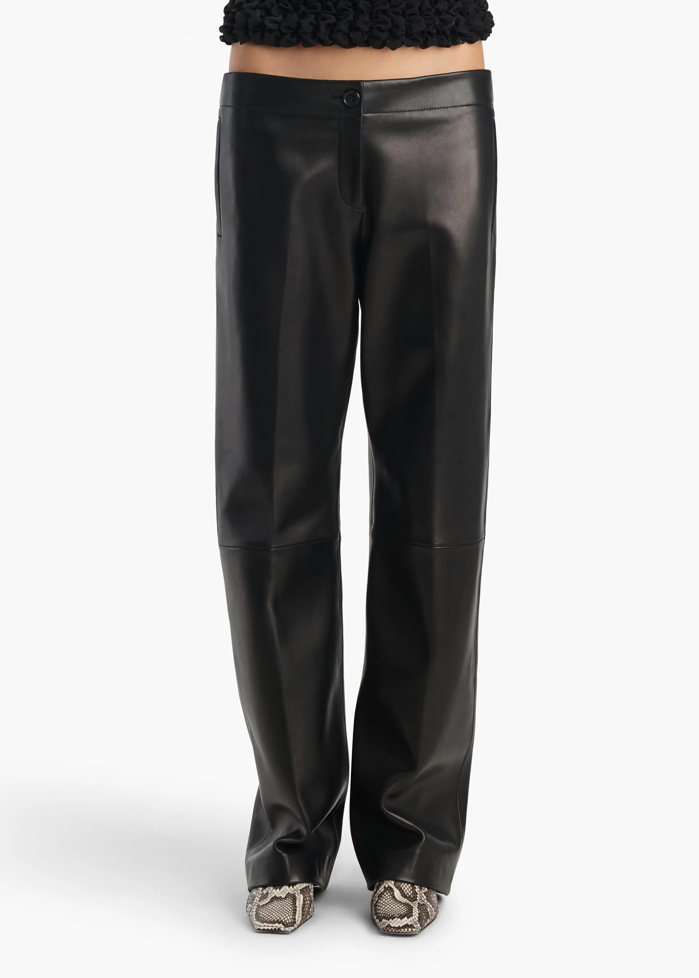 Mita Pant in Black Leather sold by KHAITE product image thumbnail 3