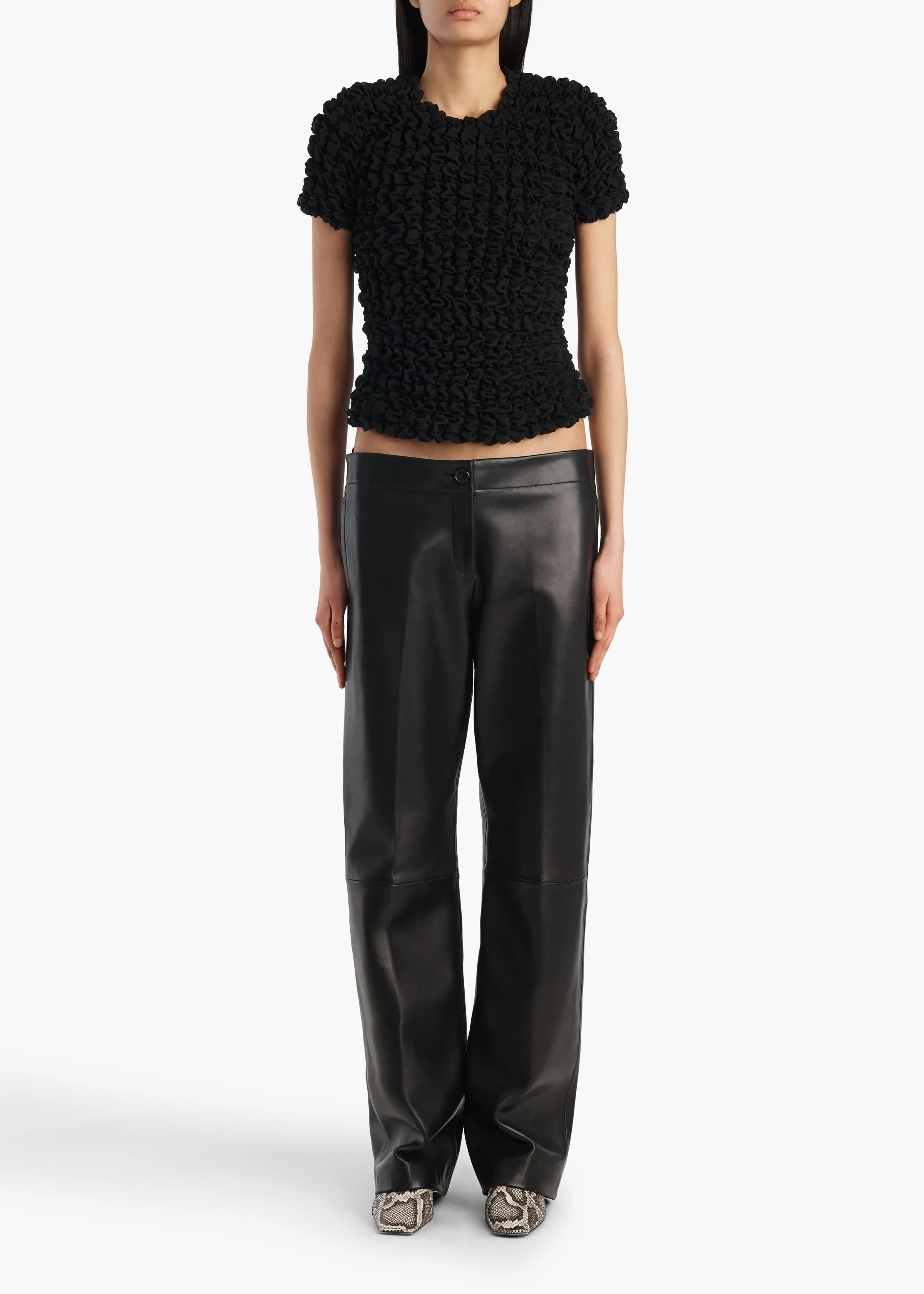 Mita Pant in Black Leather sold by KHAITE product image thumbnail 2