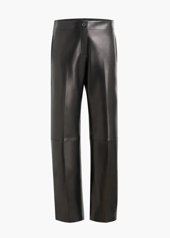 Mita Pant in Black Leather made by KHAITE
